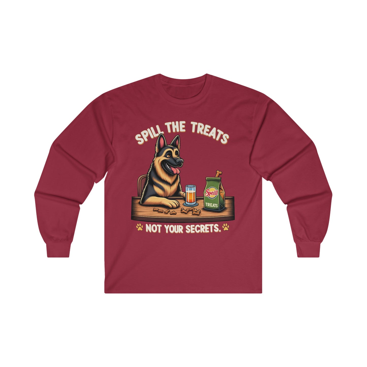 Spill the Treats Long Sleeve Shirt (20 colors) (German Shepherd)