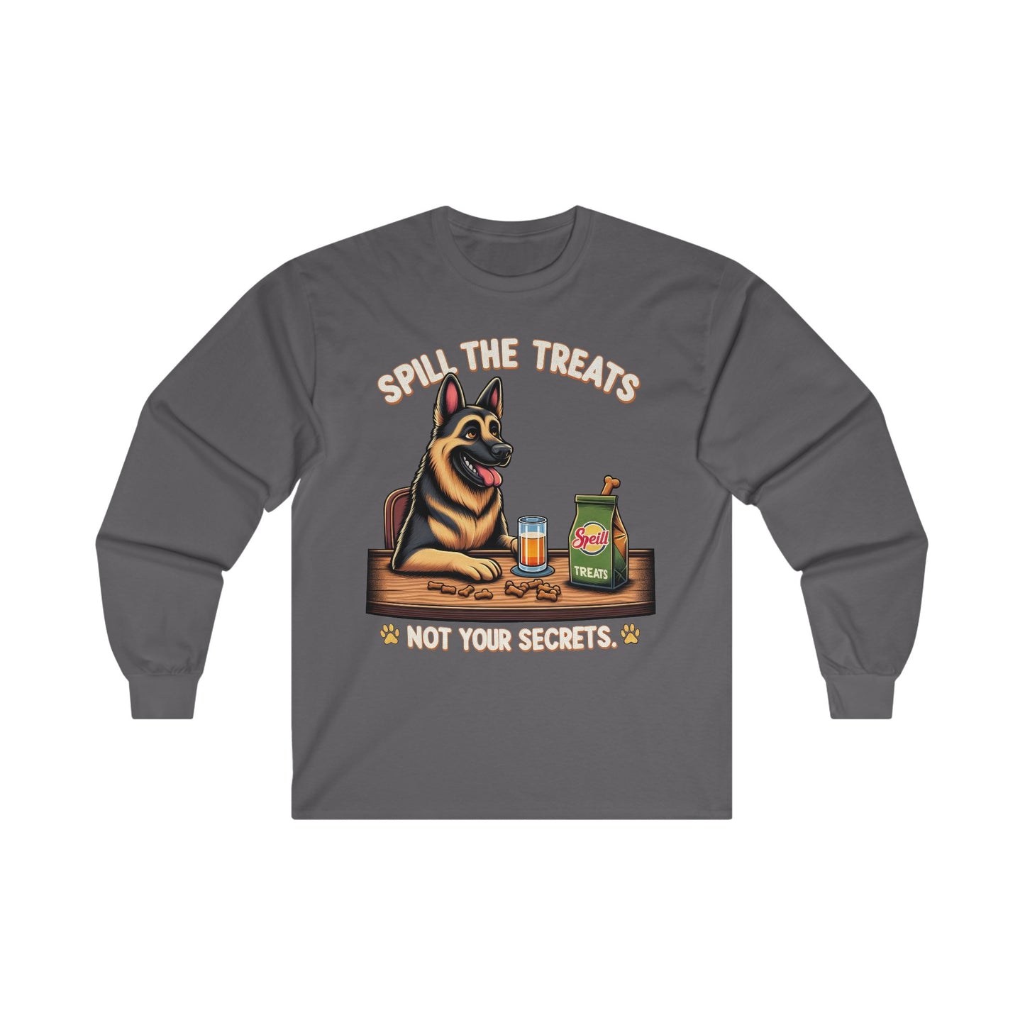 Spill the Treats Long Sleeve Shirt (20 colors) (German Shepherd)