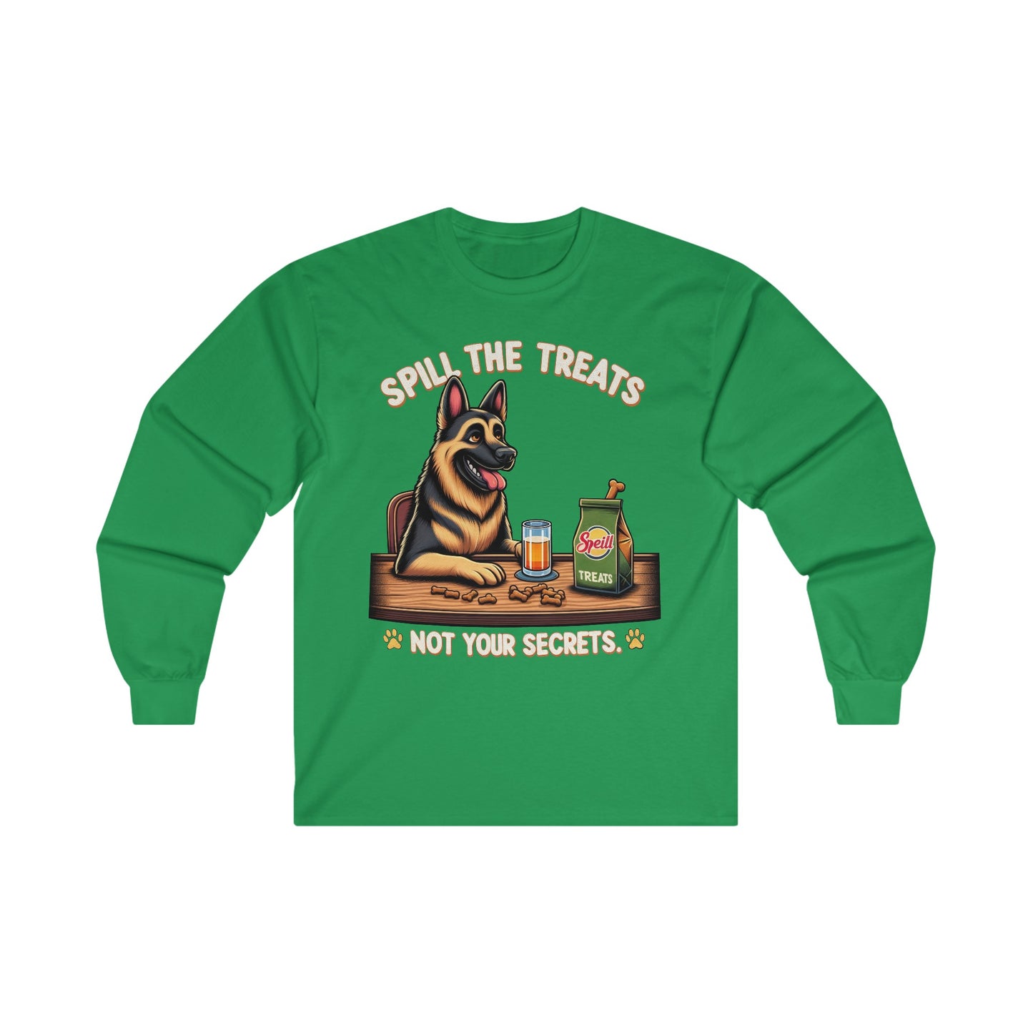 Spill the Treats Long Sleeve Shirt (20 colors) (German Shepherd)