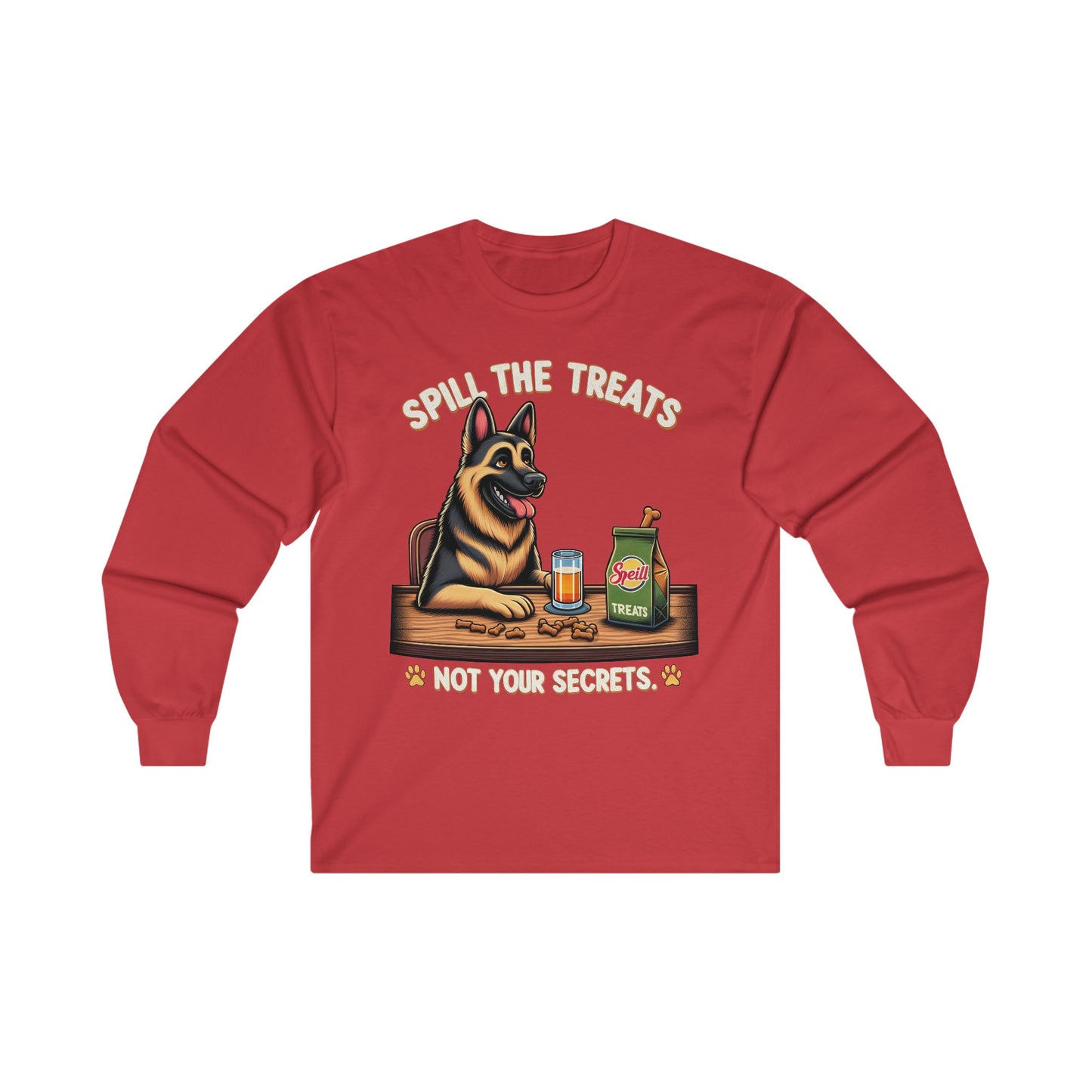 Spill the Treats Long Sleeve Shirt (20 colors) (German Shepherd)