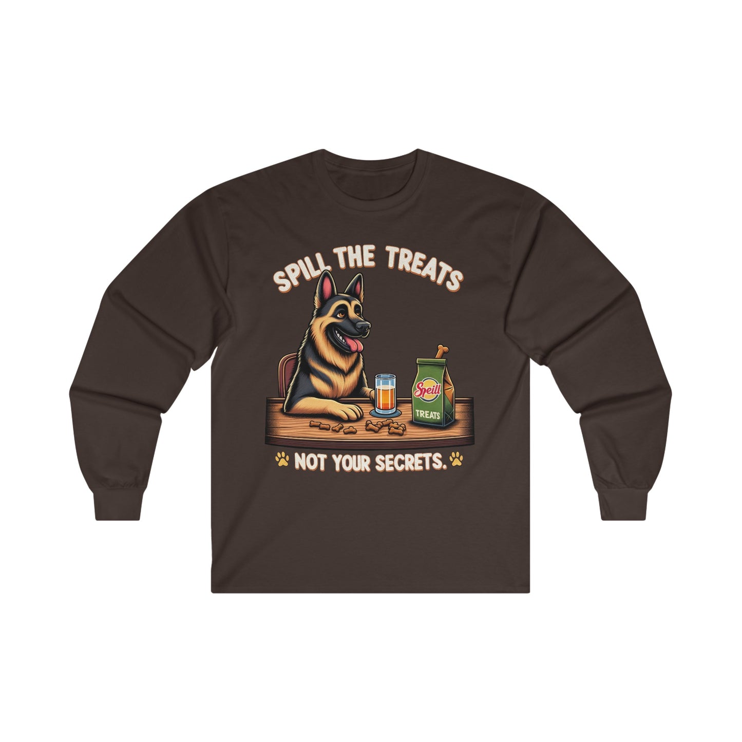 Spill the Treats Long Sleeve Shirt (20 colors) (German Shepherd)