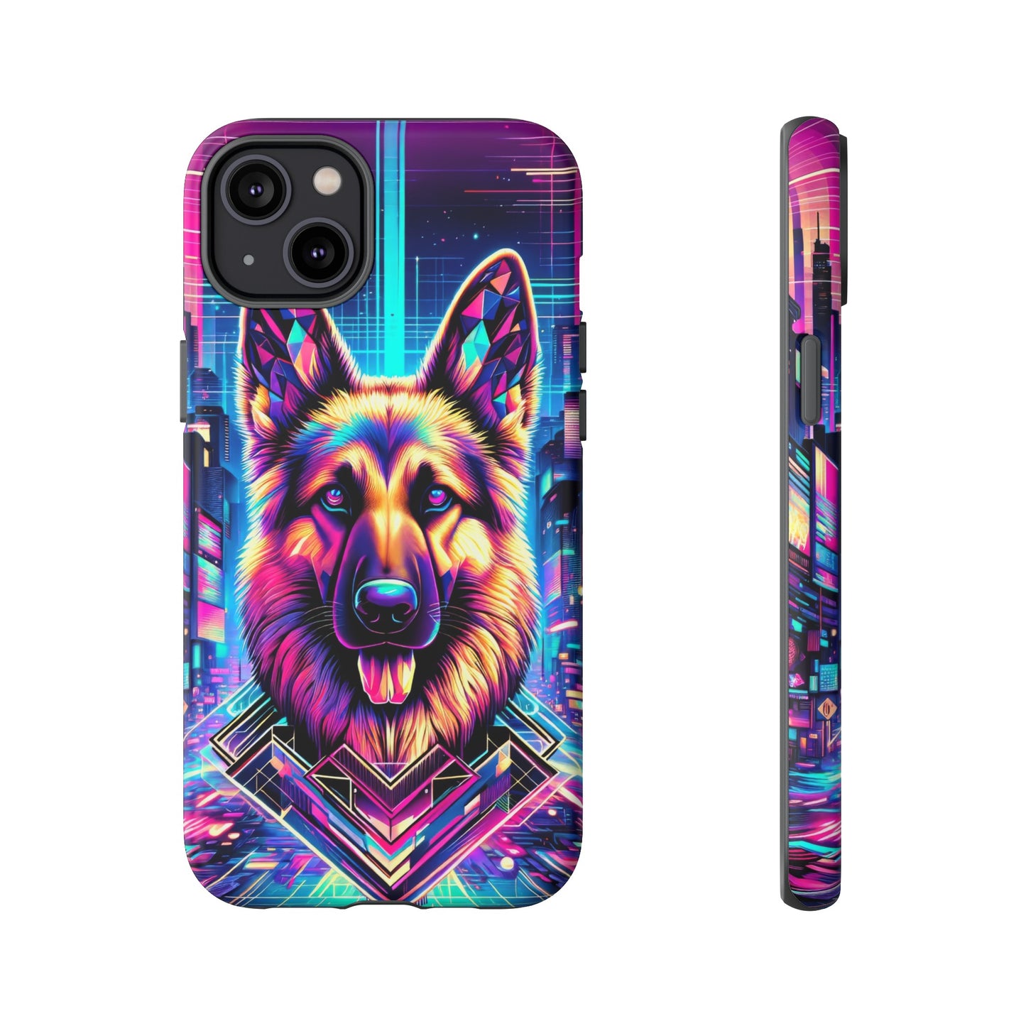 Glitch art German Shepherd Phone Case