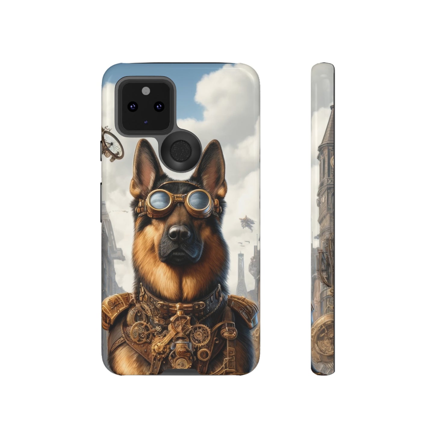 Realism and steampunk German Shepherd Phone Case