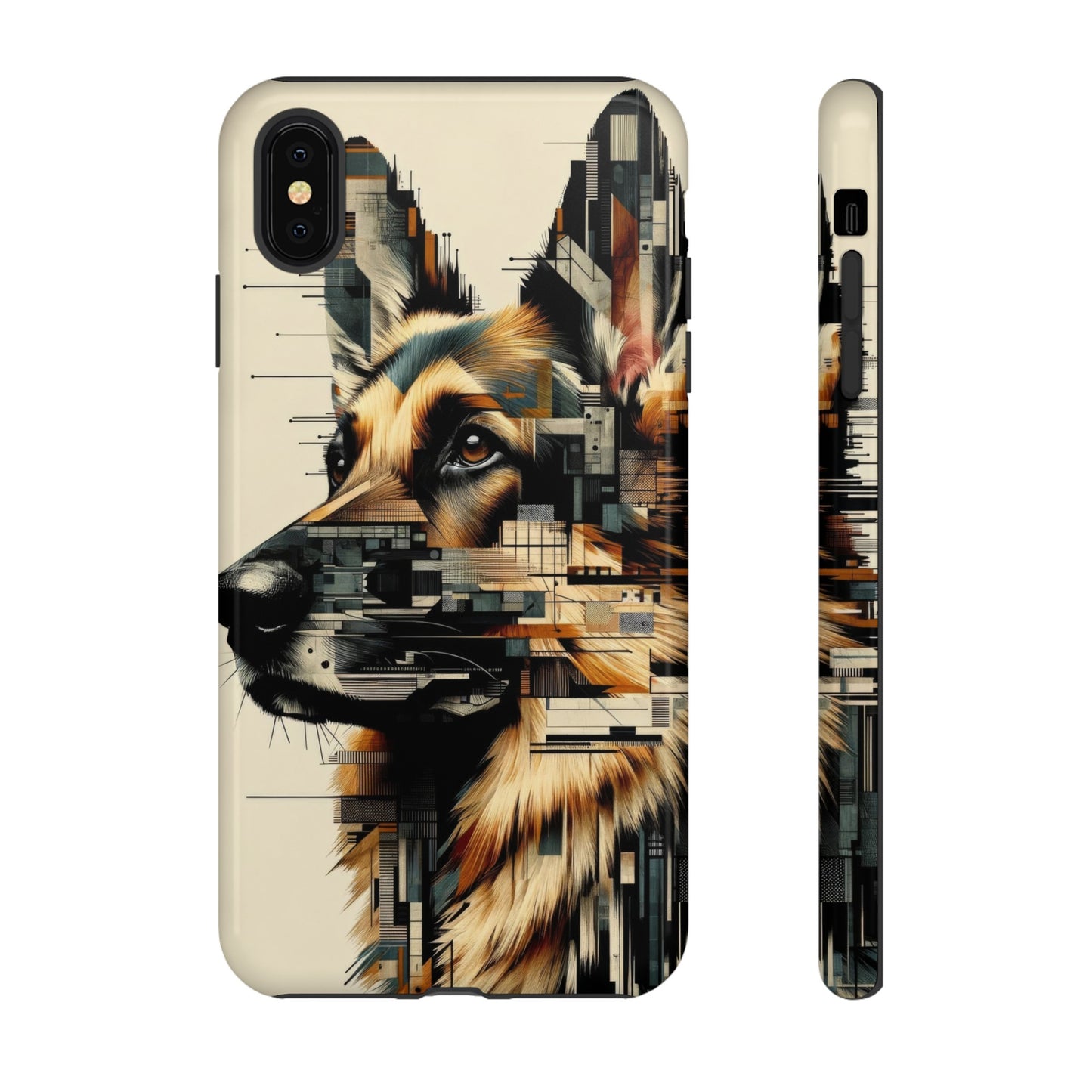 Constructivist and dadaist German Shepherd Phone Case