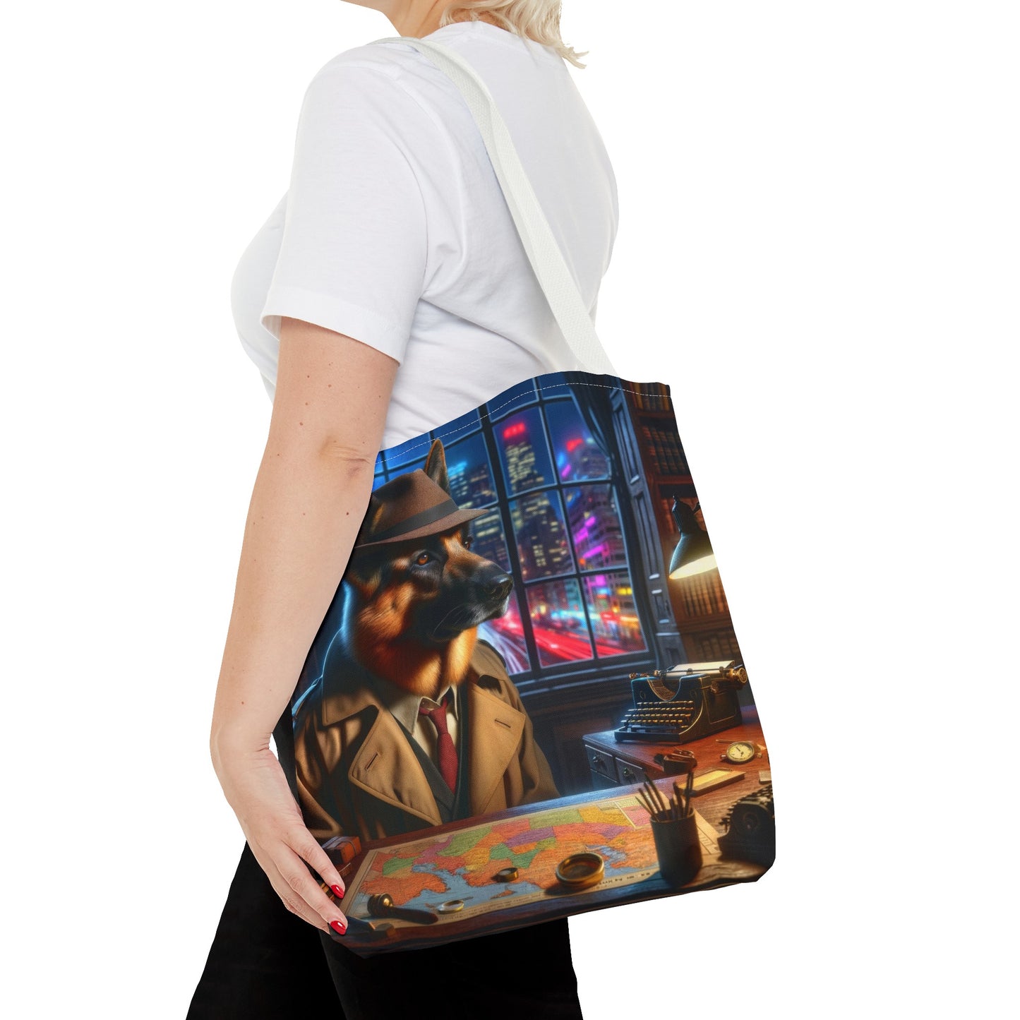 German Shepherd Detective Tote Bag