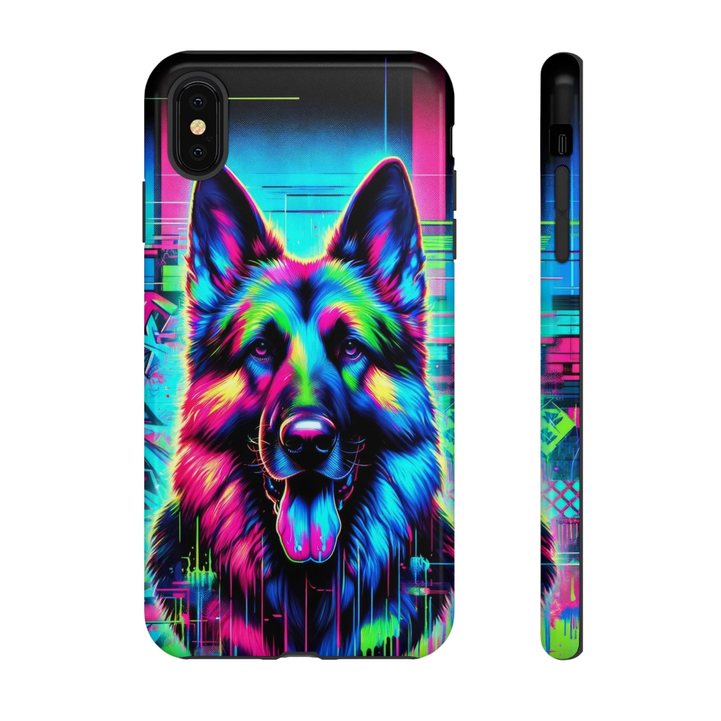 Neon graffiti German Shepherd Phone Case