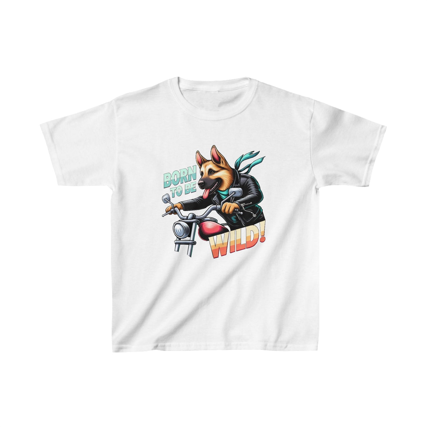 Born to Be Wild Kids Size T-Shirt (Multi colors) (German Shepherd)