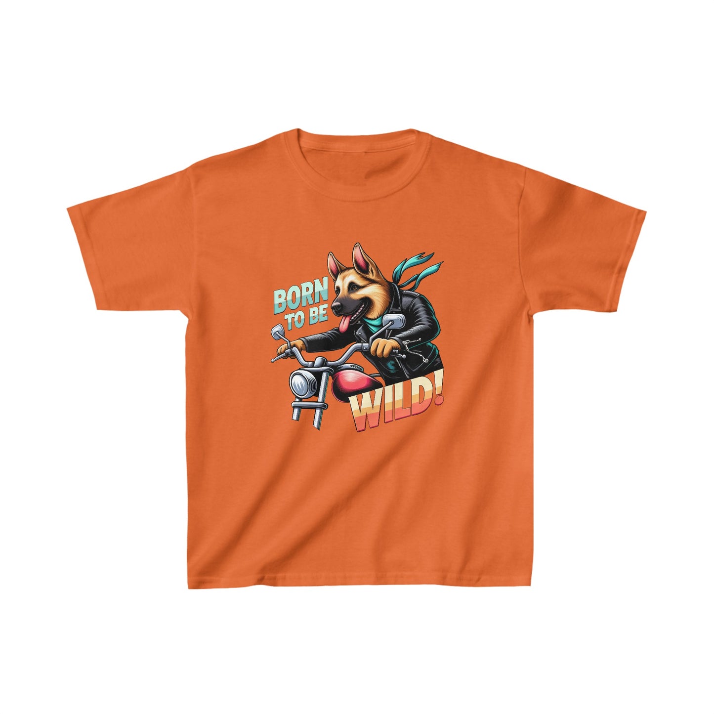 Born to Be Wild Kids Size T-Shirt (Multi colors) (German Shepherd)