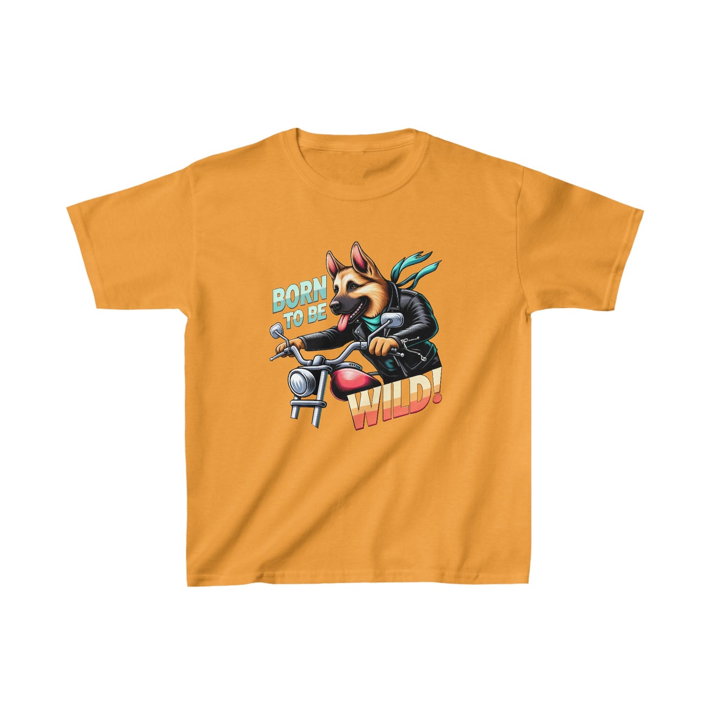 Born to Be Wild Kids Size T-Shirt (Multi colors) (German Shepherd)