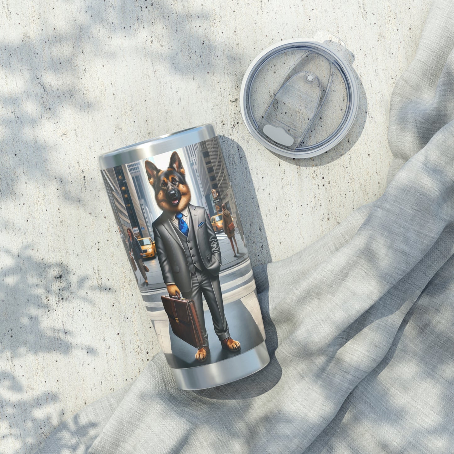 German Shepherd Wearing a Business Suit 20oz Tumbler