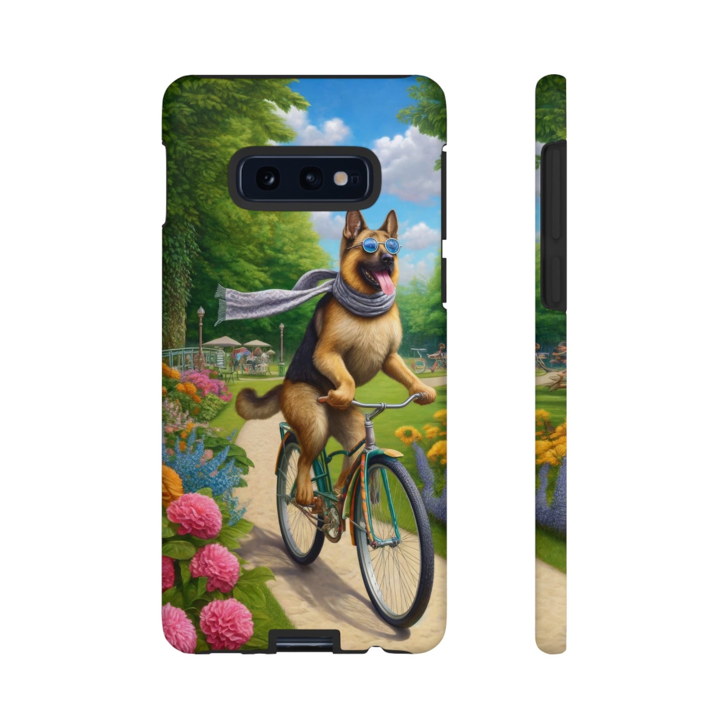 German Shepherd Riding a Bicycle Phone Case