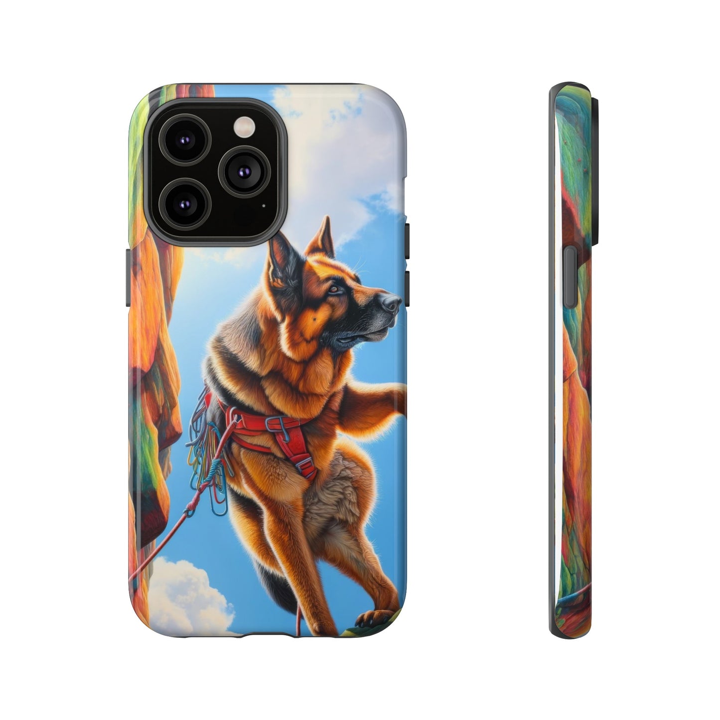 German Shepherd Rock climbing Phone Case