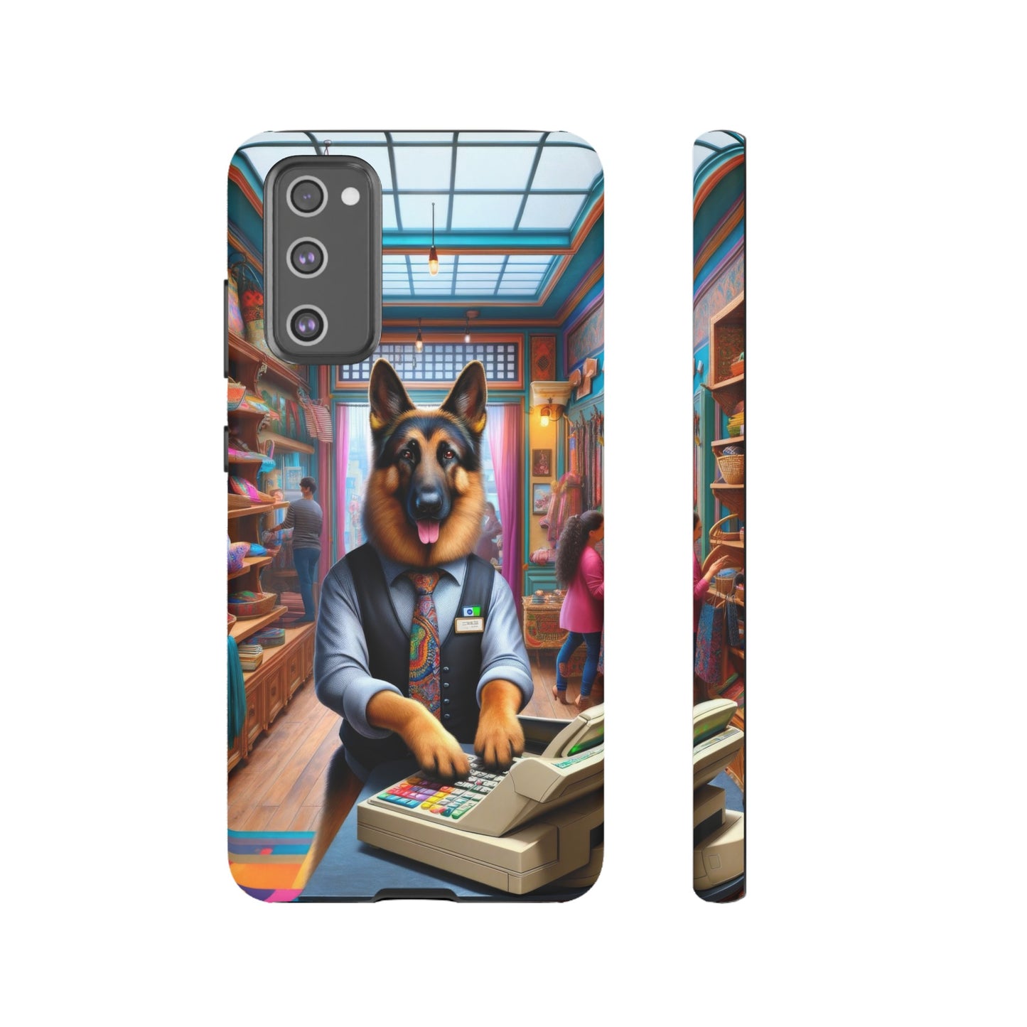 German Shepherd Operating a Cash Register Phone Case