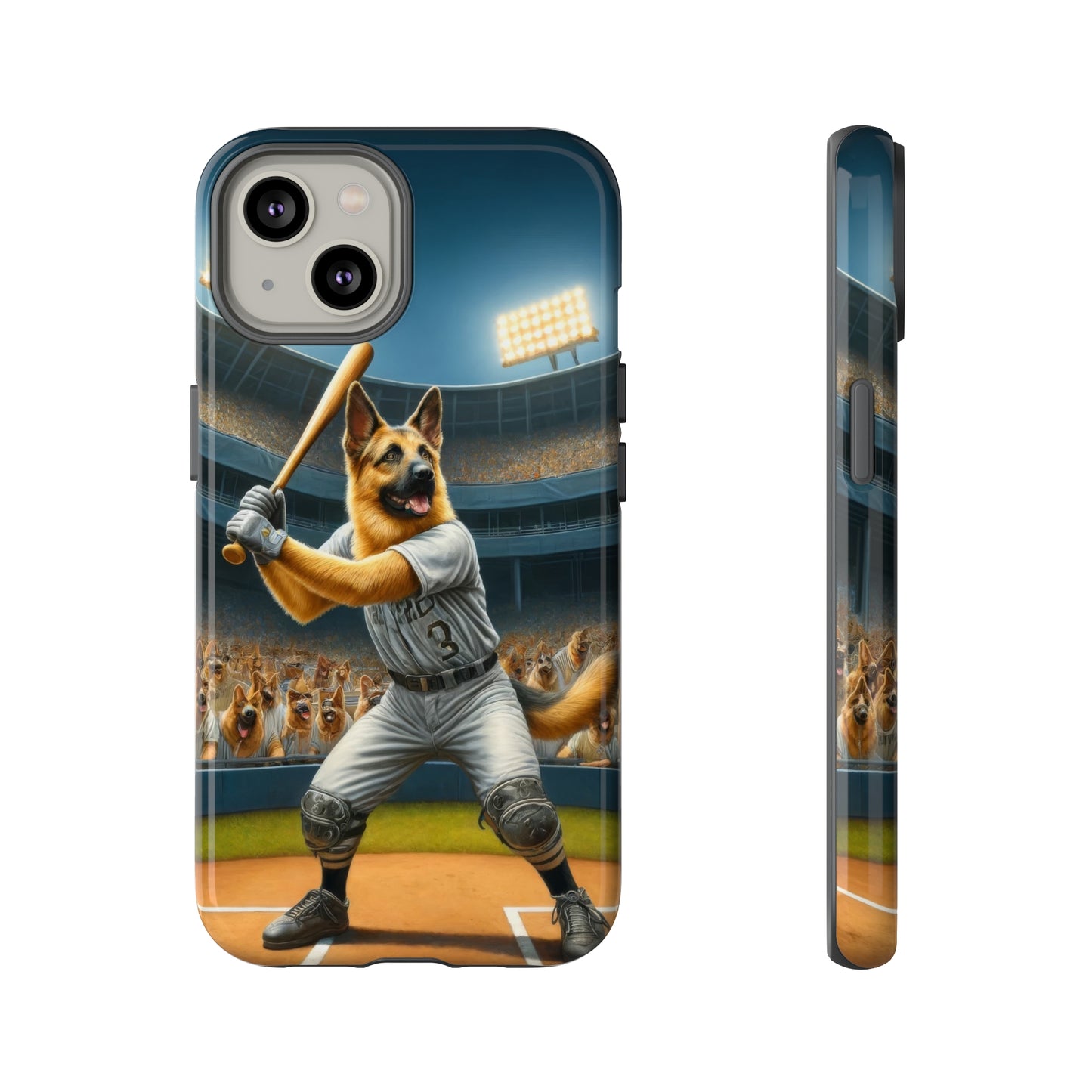 German Shepherd Playing Baseball Tough Phone Case