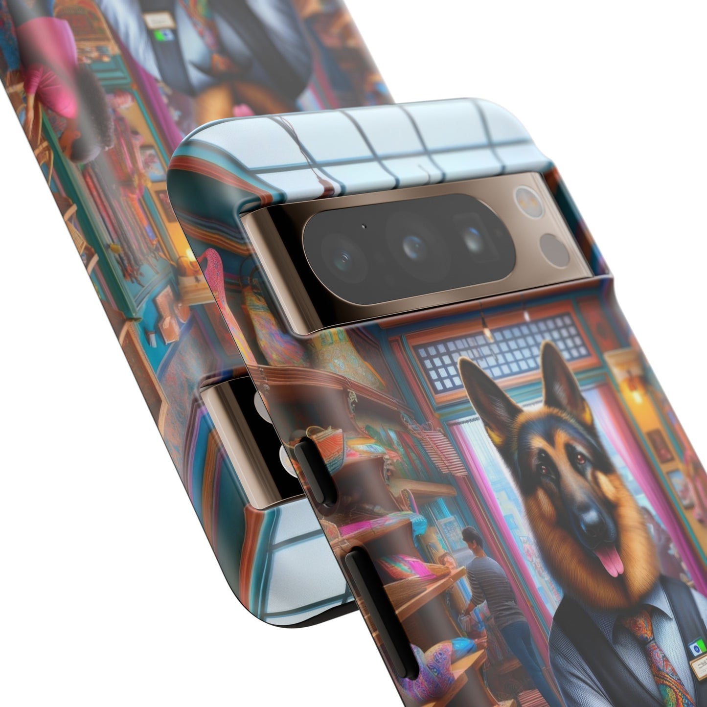 German Shepherd Operating a Cash Register Phone Case