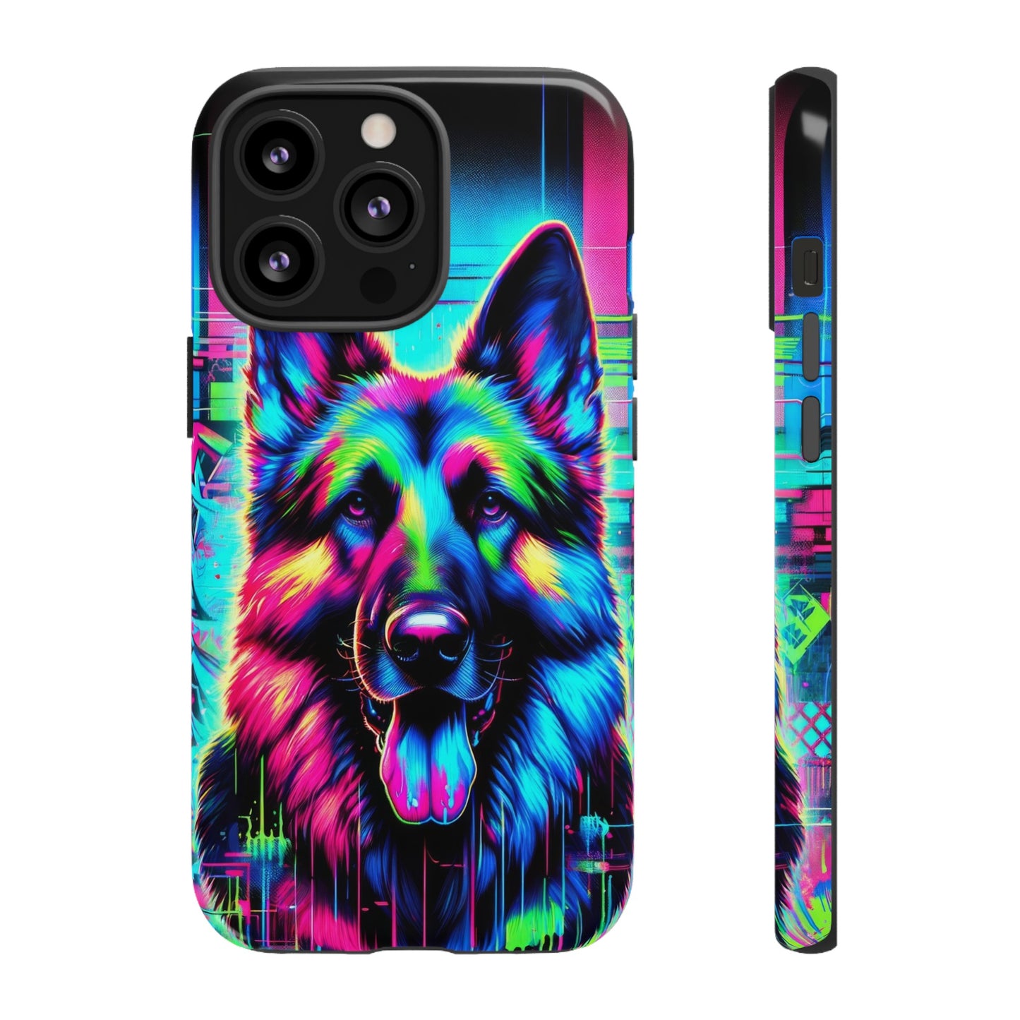 Neon graffiti German Shepherd Phone Case