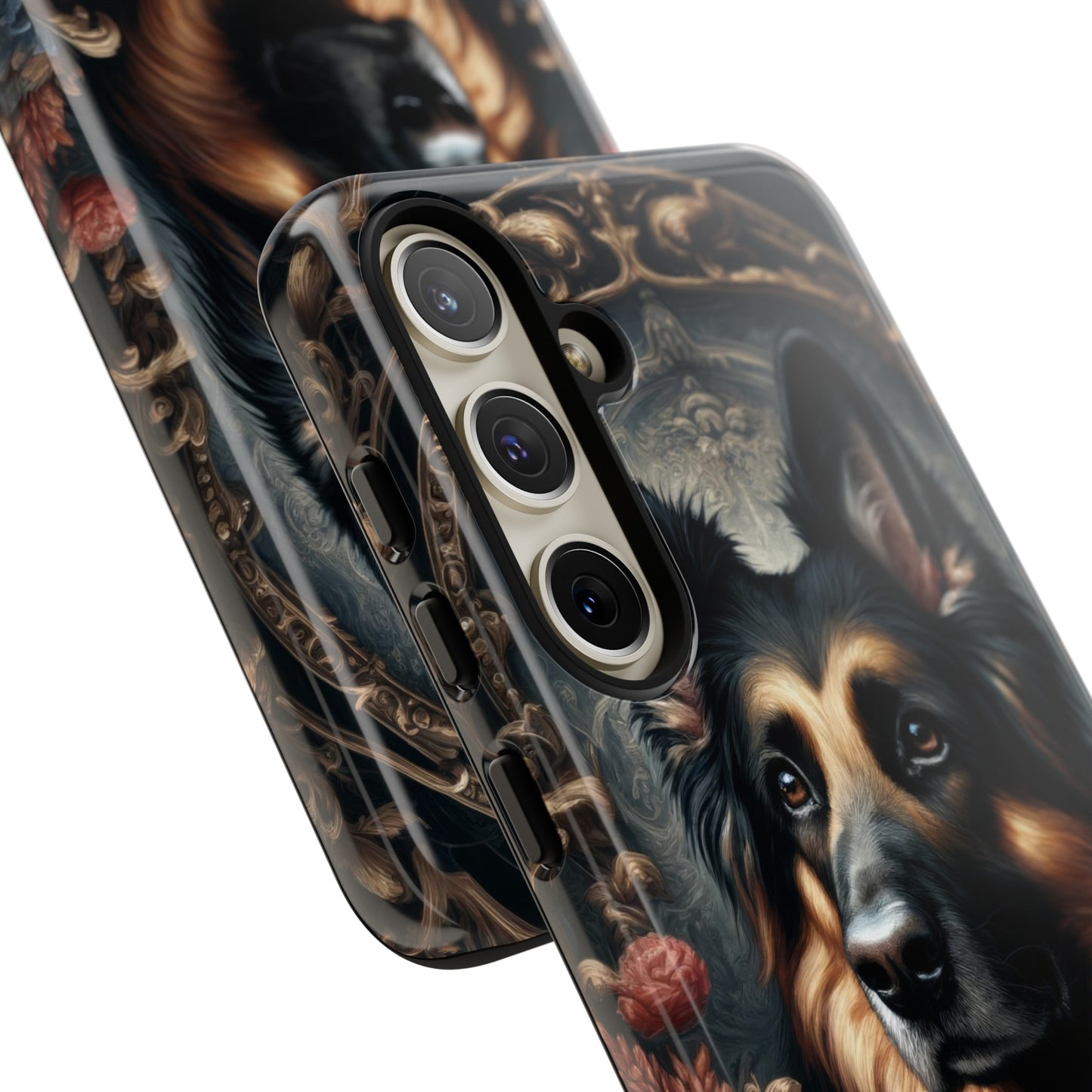 Gothic, high angle German Shepherd Phone Case