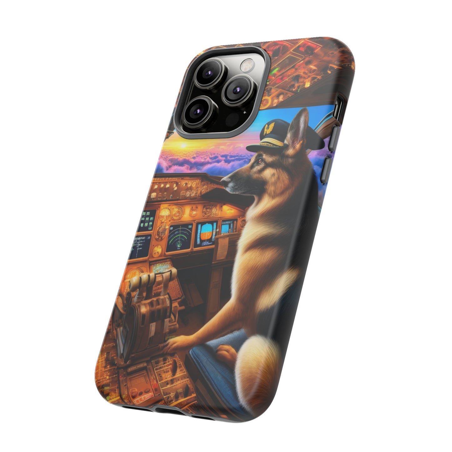 German Shepherd Flying an Airplane Phone Case