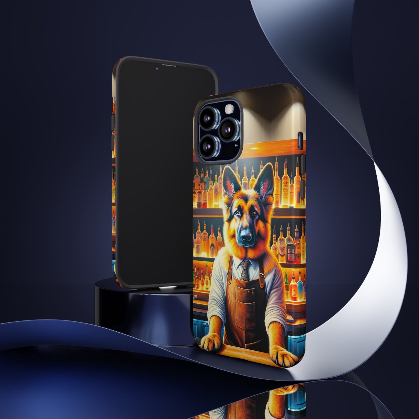 German Shepherd Tending a Bar Phone Case