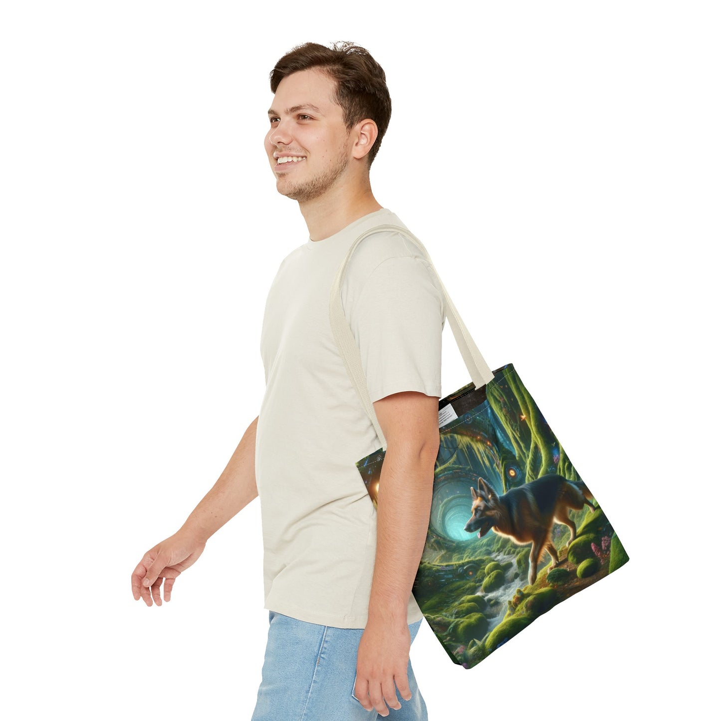 Sci-fi fantasy German Shepherd Tote Bag