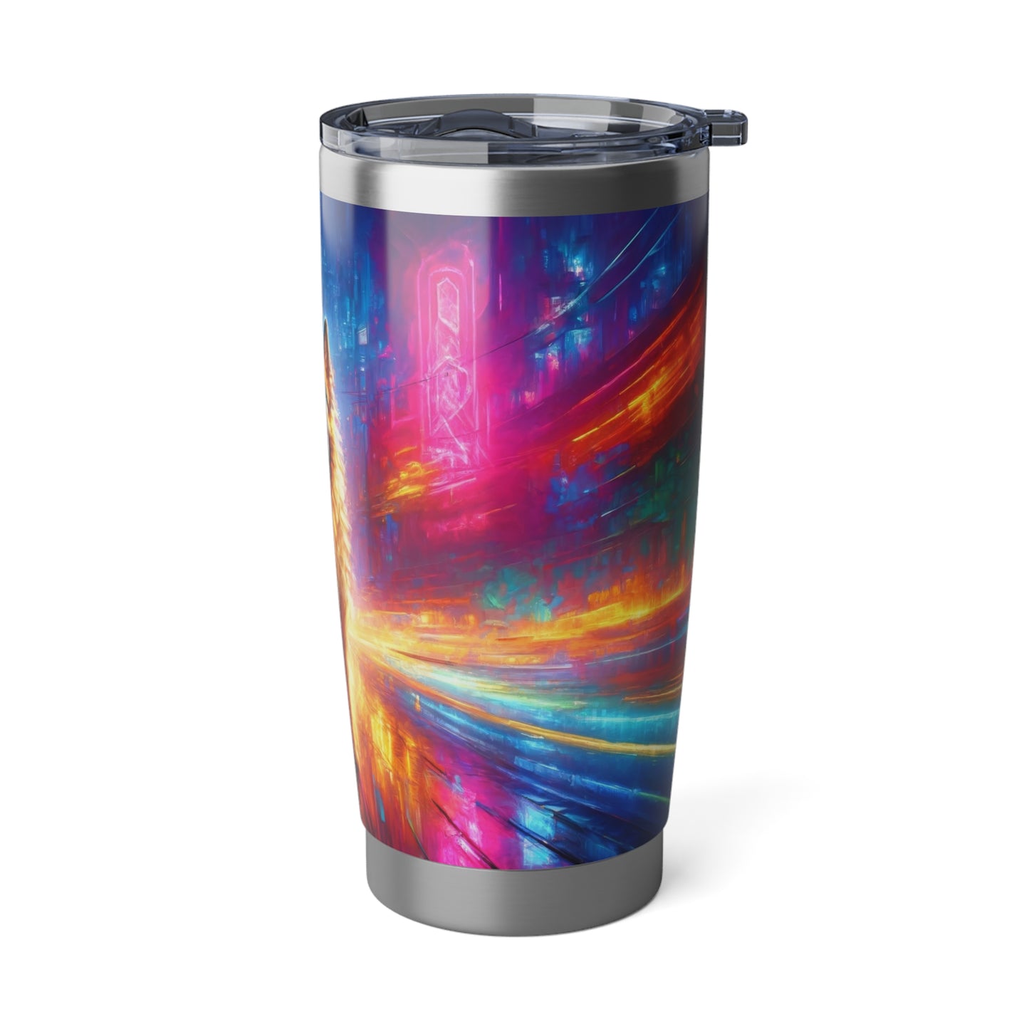 Neon light German Shepherd 20oz Tumbler