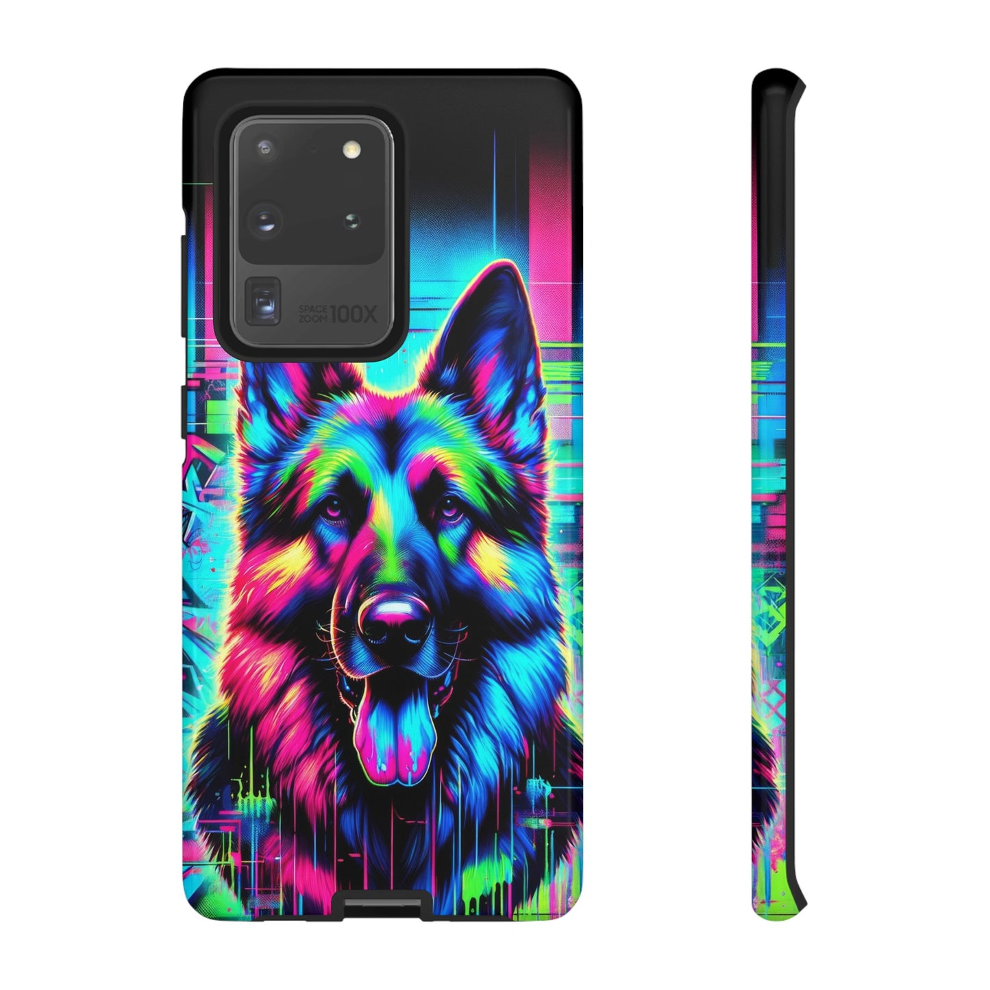 Neon graffiti German Shepherd Phone Case