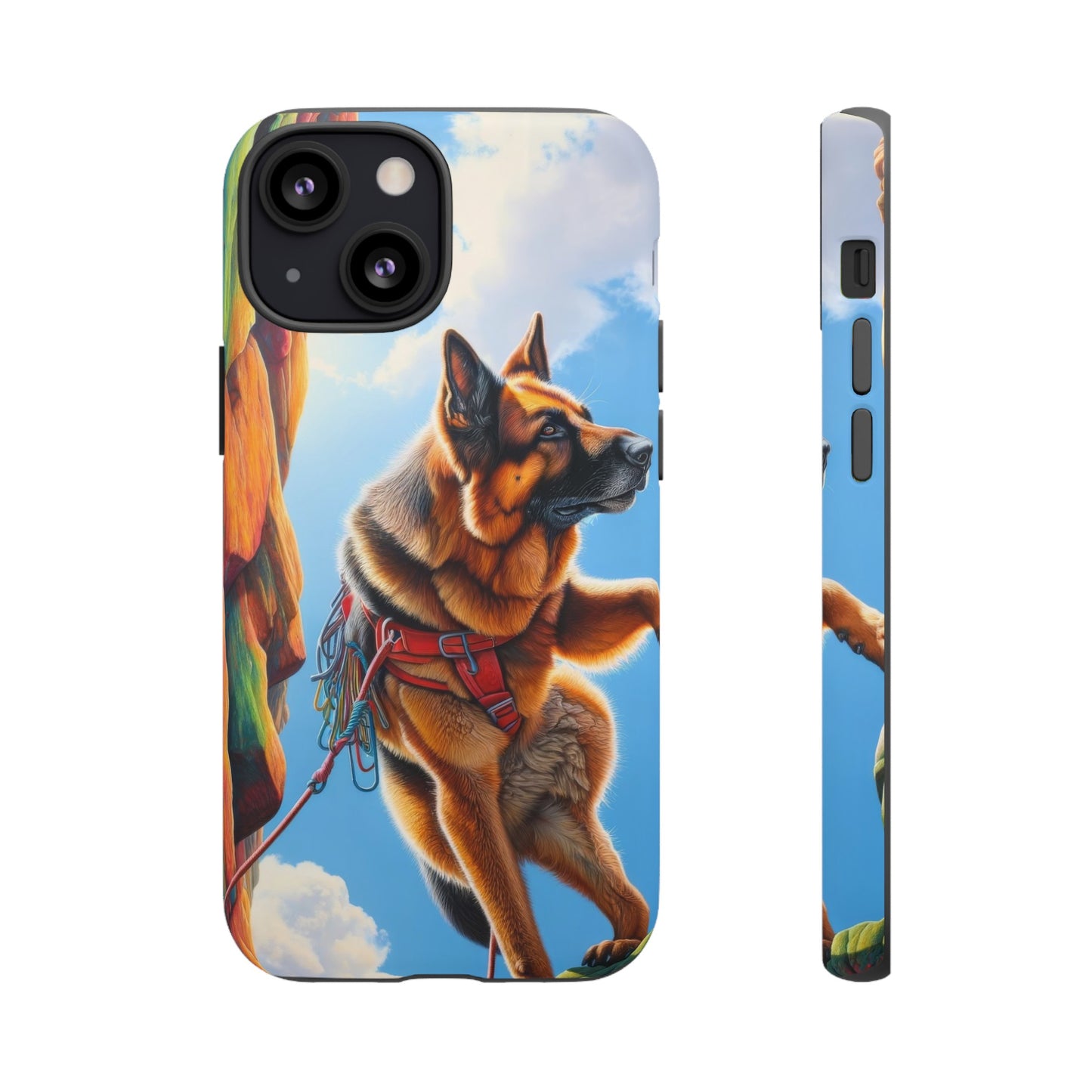 German Shepherd Rock climbing Phone Case