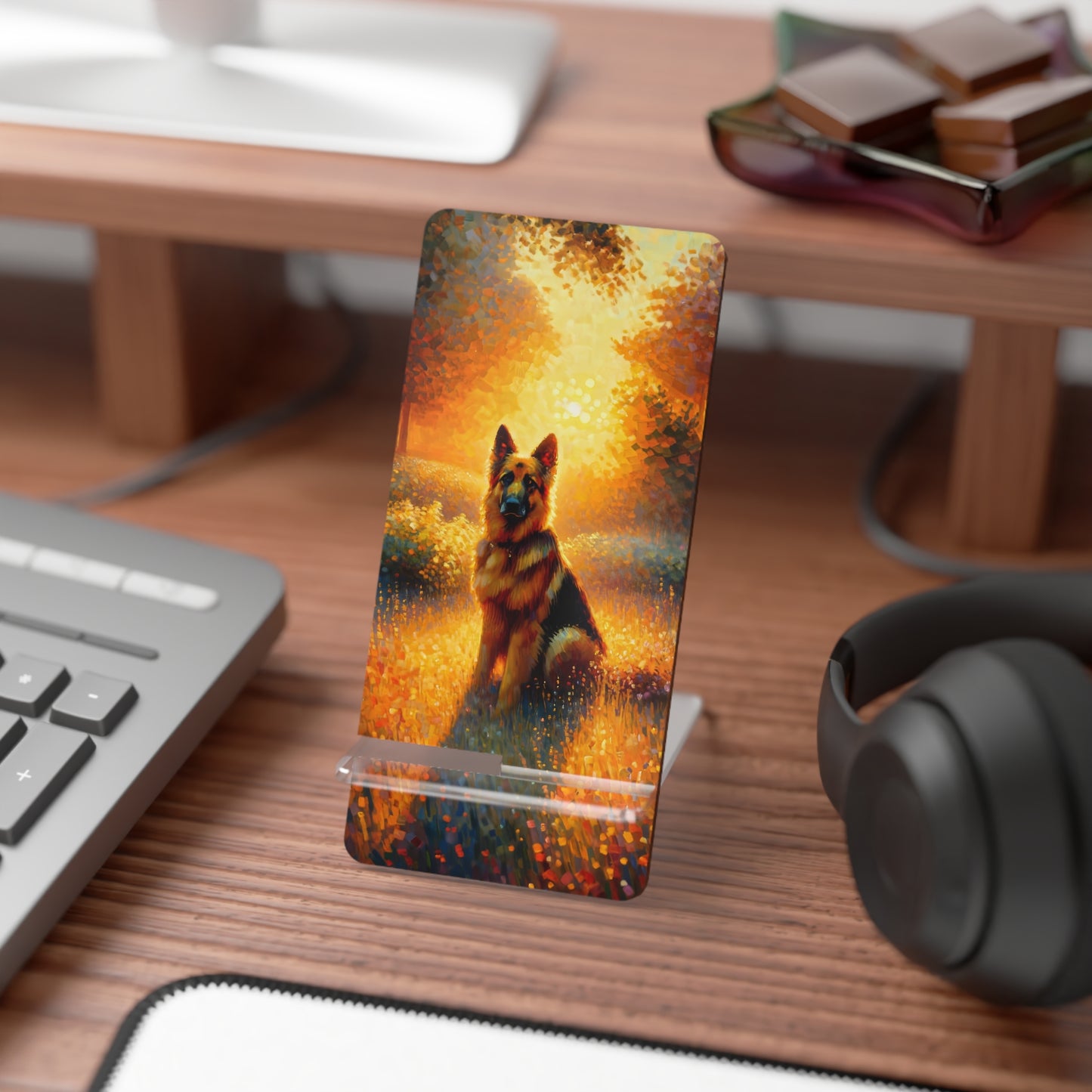 Golden hour and neo-impressionism German Shepherd Smartphone Stand