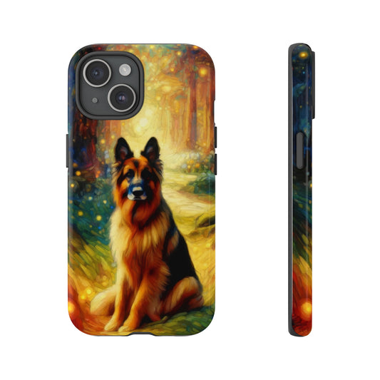 Neo-impressionism and fairy tale German Shepherd Phone Case