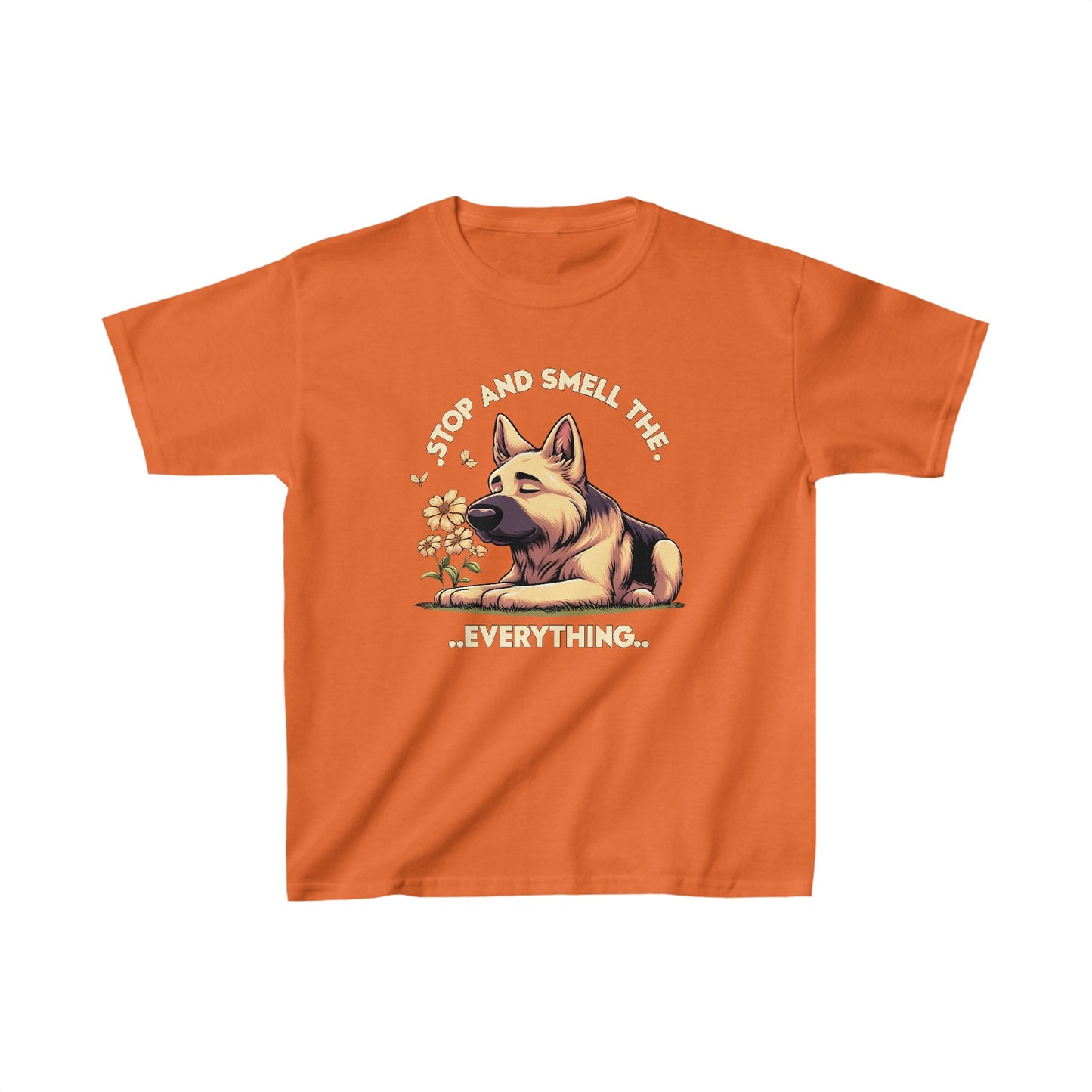 Stop and Smell the Everything Kids Size T-Shirt (Multi colors) (German Shepherd)