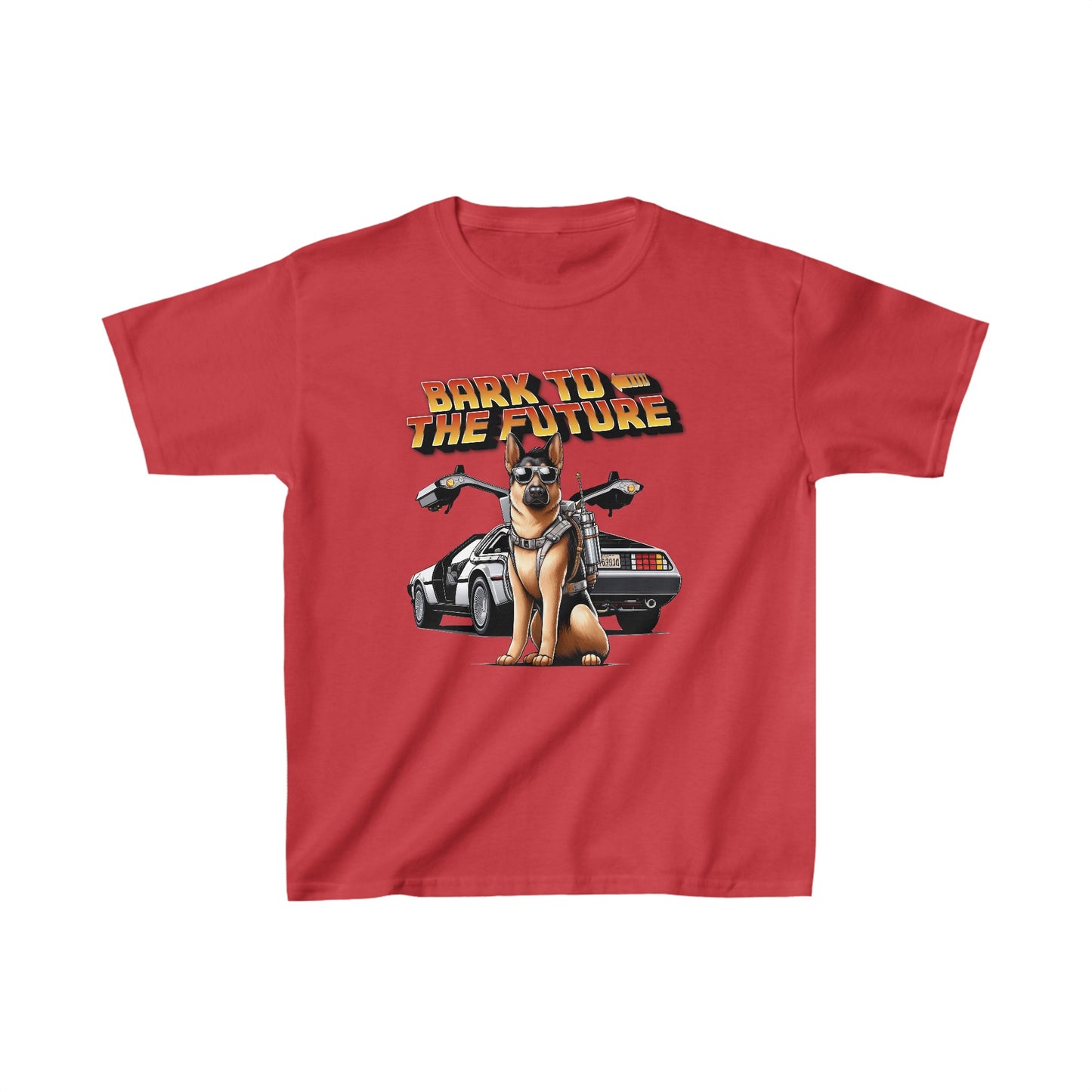 Bark to the Future Kids Size T-Shirt (Multi colors) (German Shepherd)