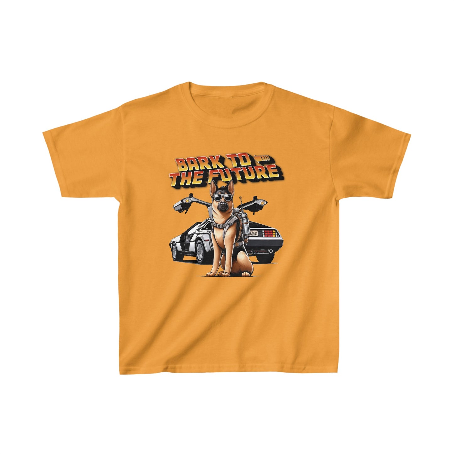 Bark to the Future Kids Size T-Shirt (Multi colors) (German Shepherd)