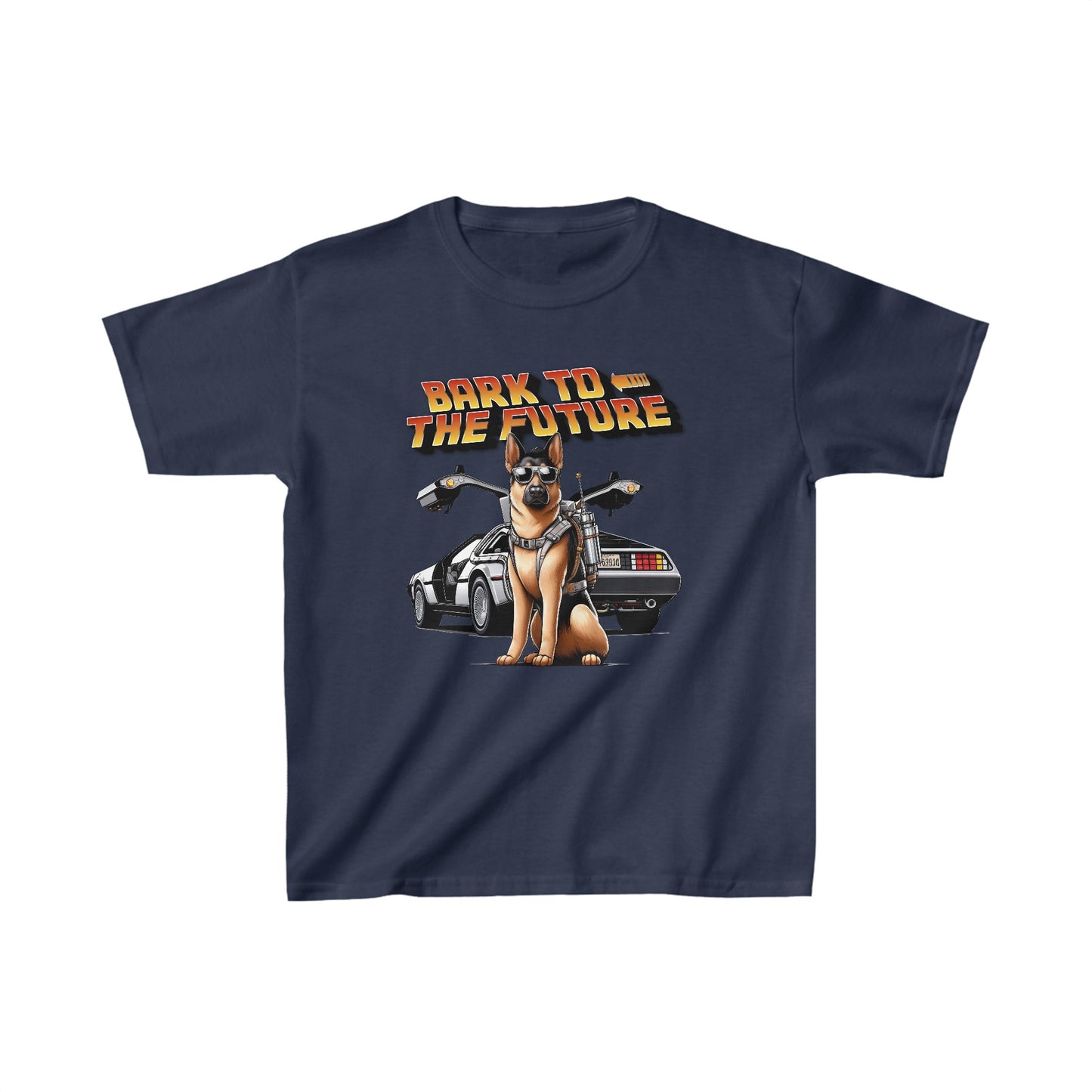 Bark to the Future Kids Size T-Shirt (Multi colors) (German Shepherd)