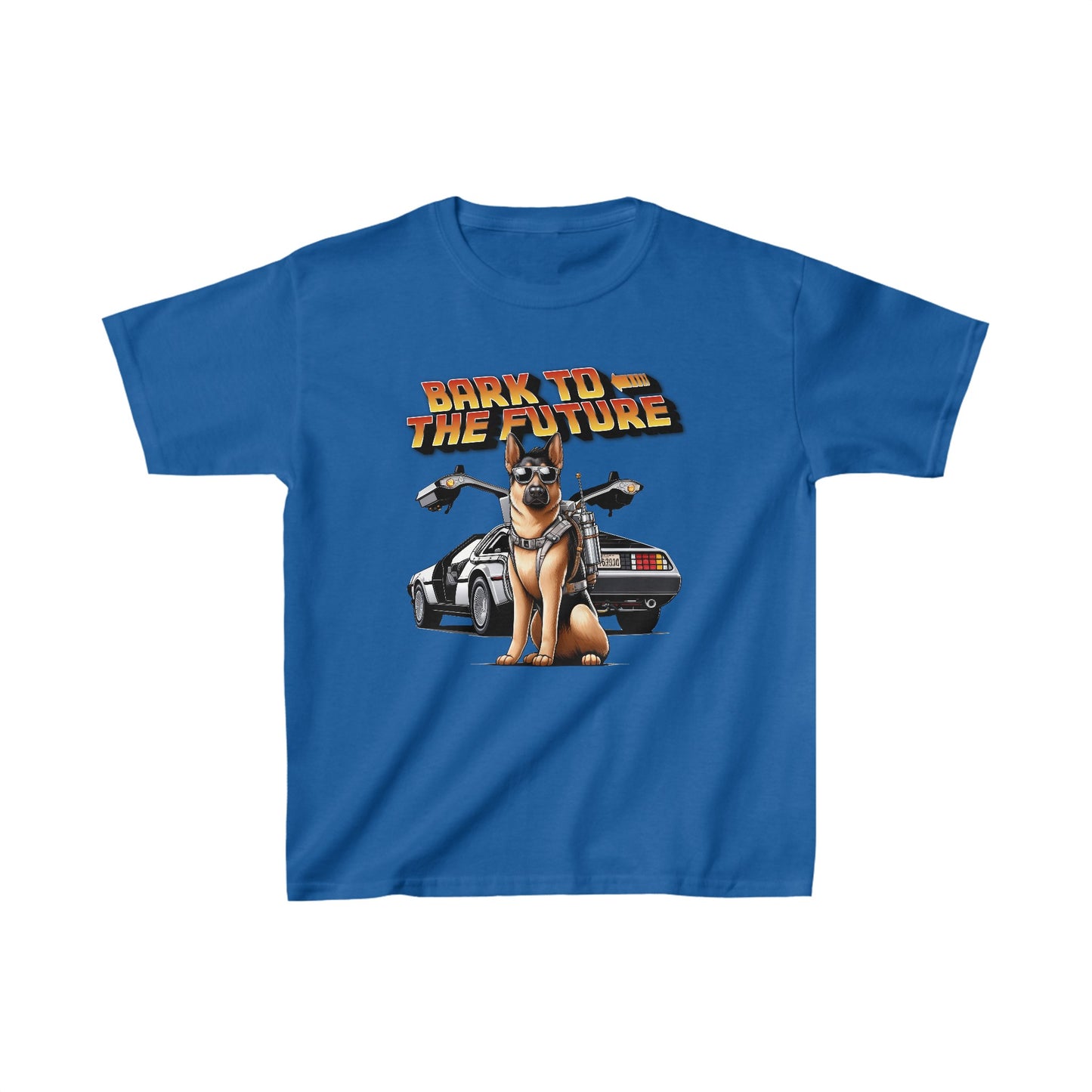 Bark to the Future Kids Size T-Shirt (Multi colors) (German Shepherd)