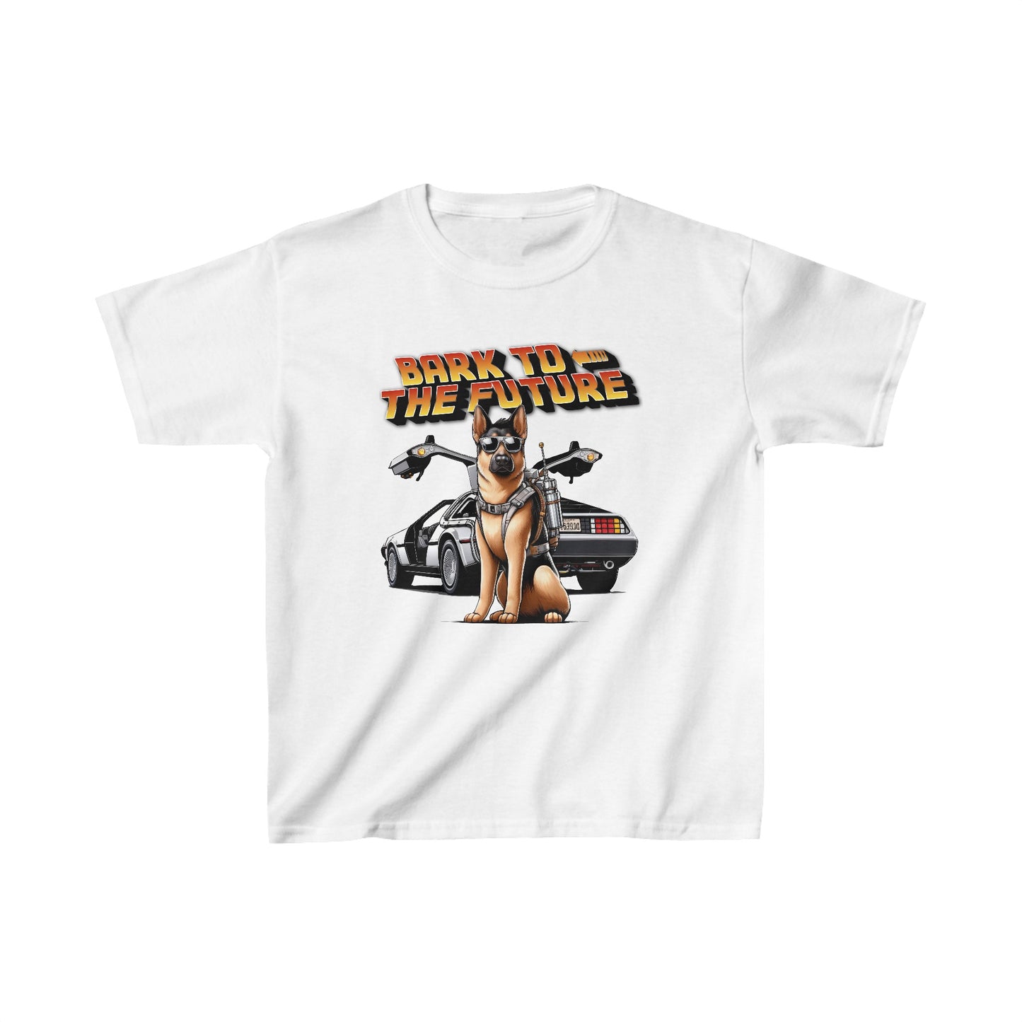 Bark to the Future Kids Size T-Shirt (Multi colors) (German Shepherd)