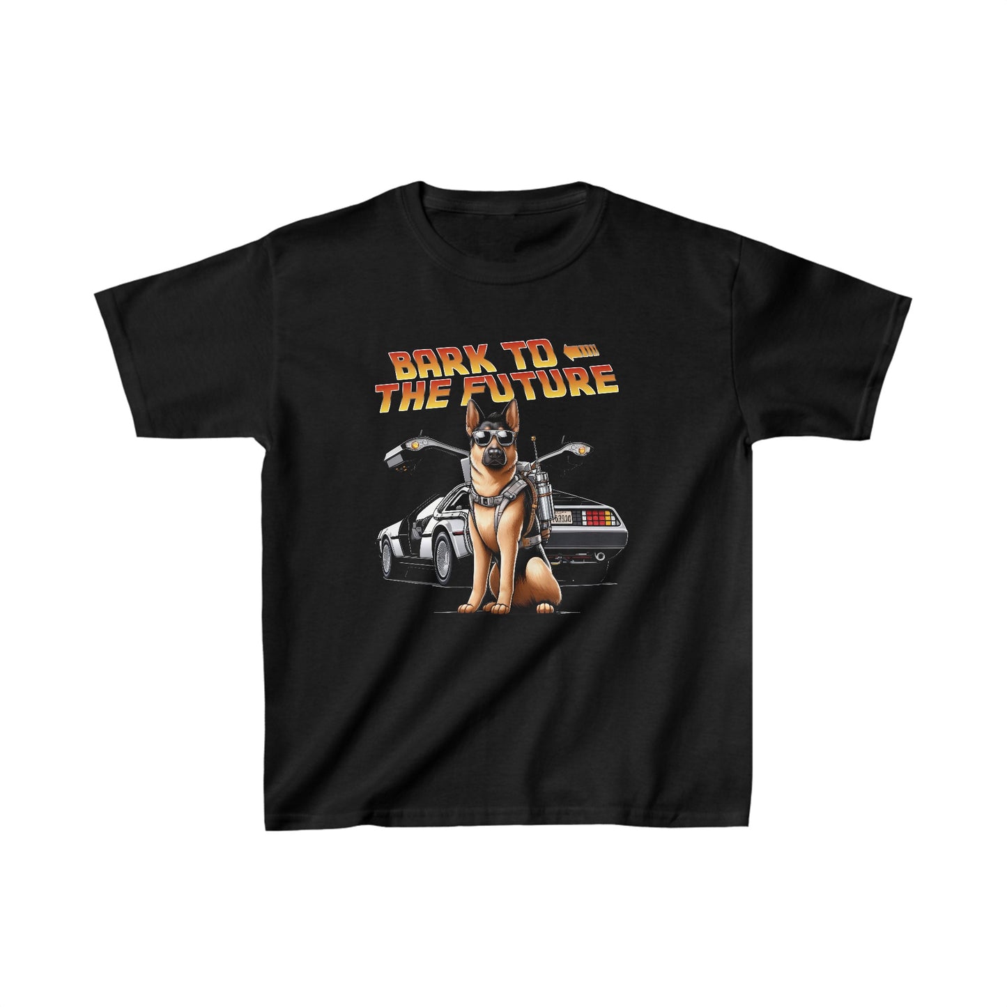 Bark to the Future Kids Size T-Shirt (Multi colors) (German Shepherd)