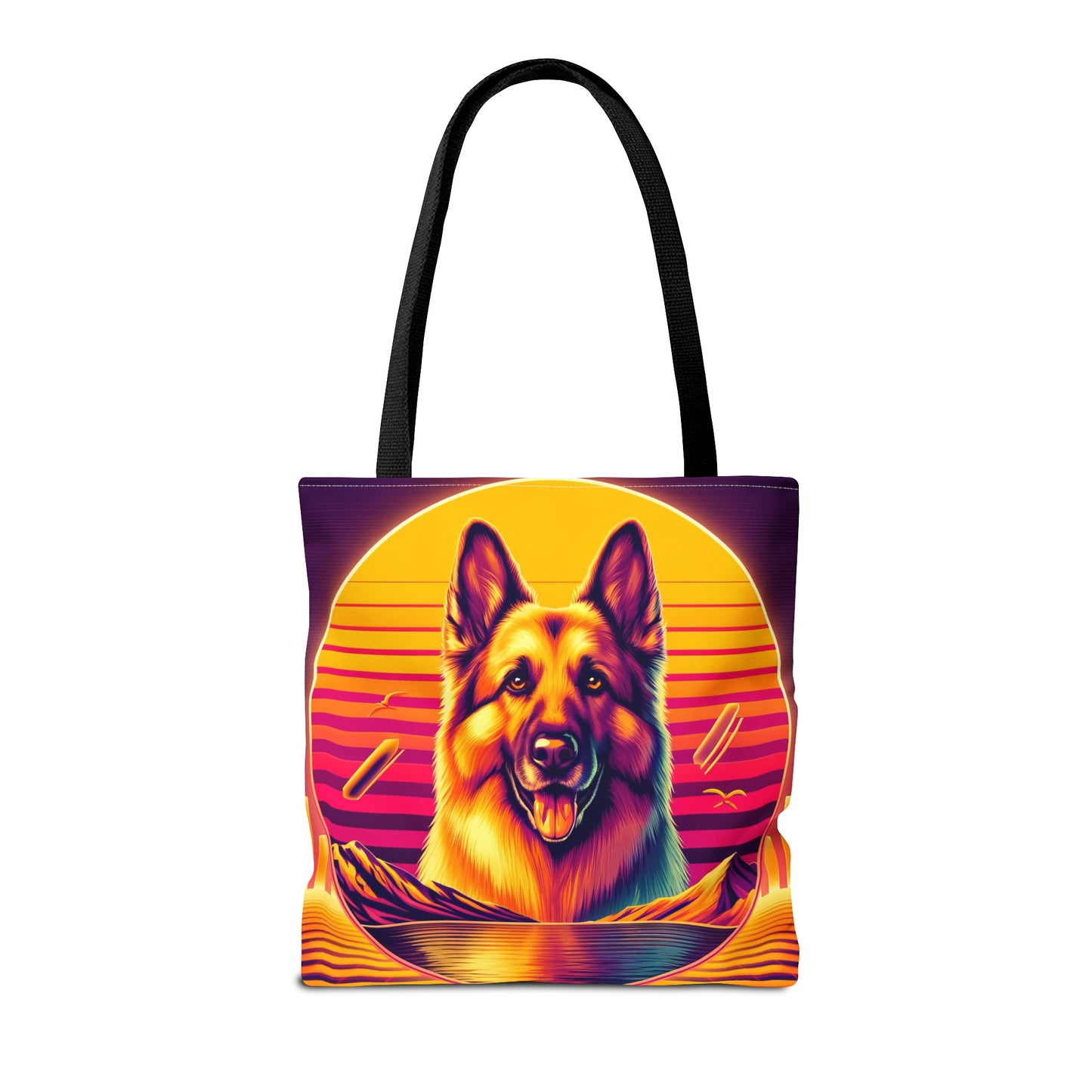 Vaporwave and golden hour German Shepherd Tote Bag