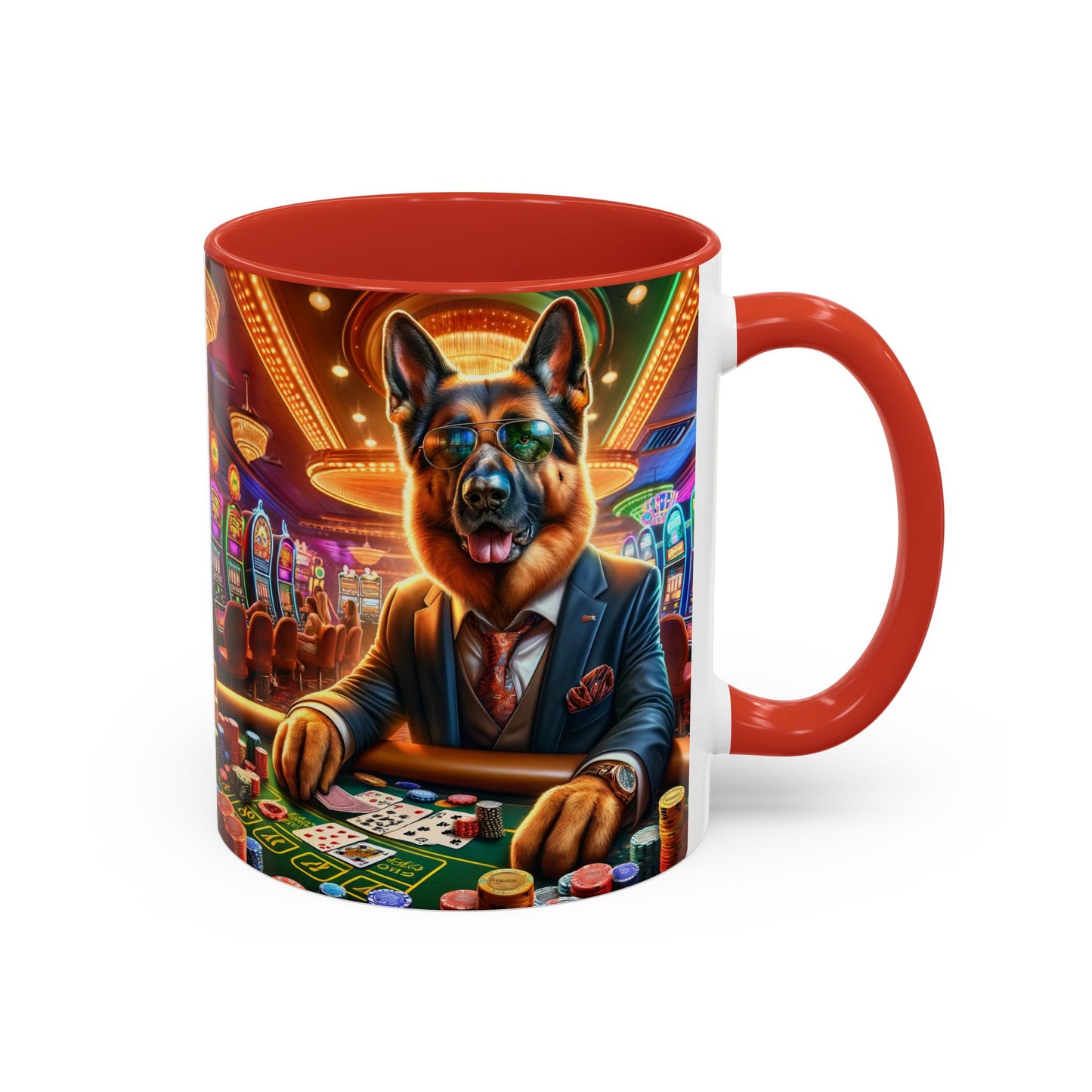 German Shepherd Playing Poker Coffee Mug