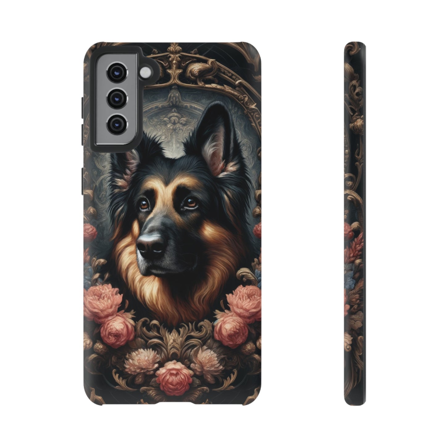 Gothic, high angle German Shepherd Phone Case