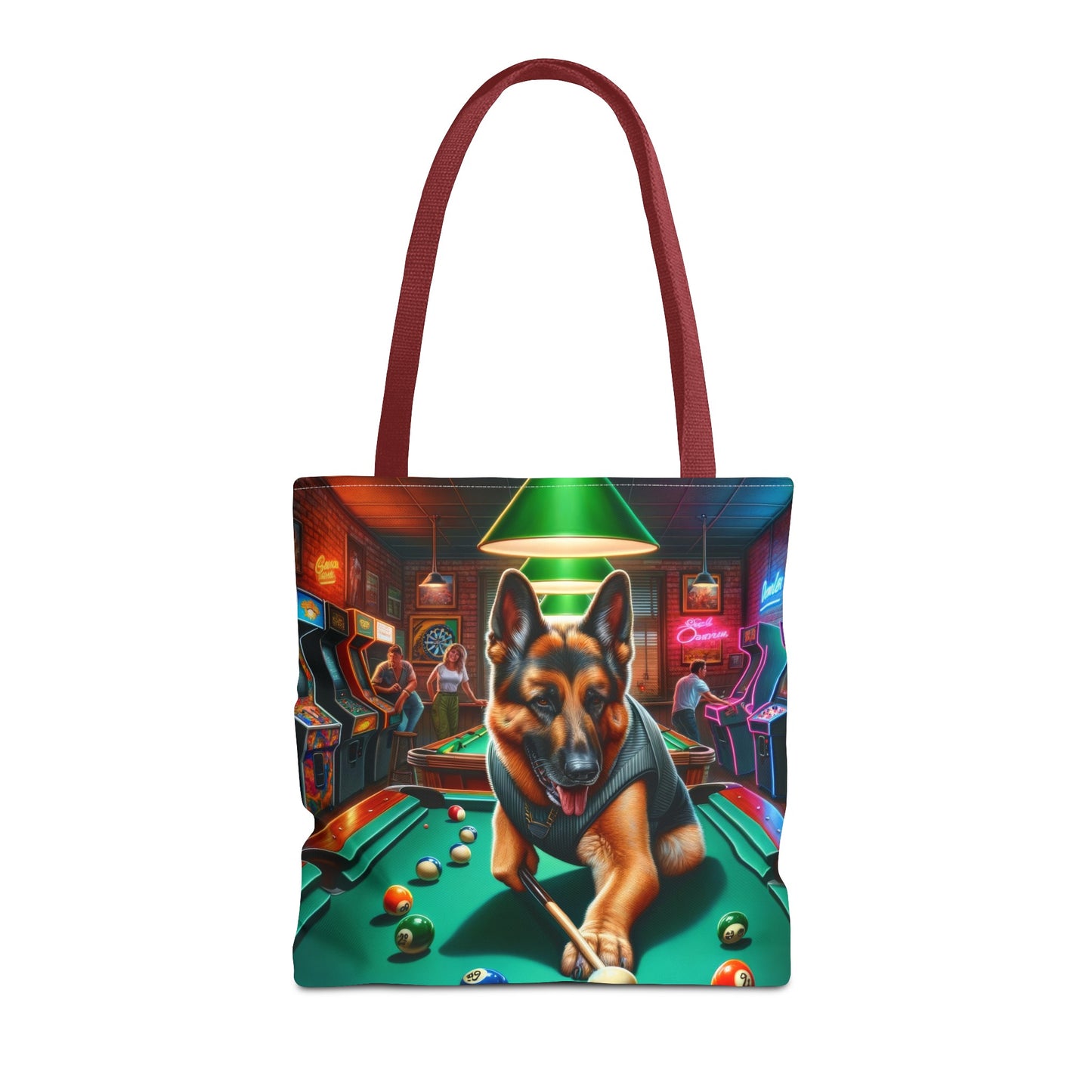 German Shepherd Playing Pool Tote Bag