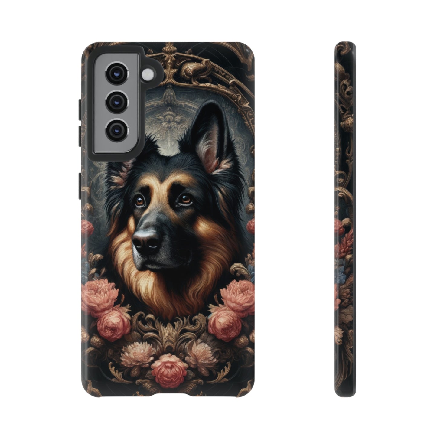 Gothic, high angle German Shepherd Phone Case