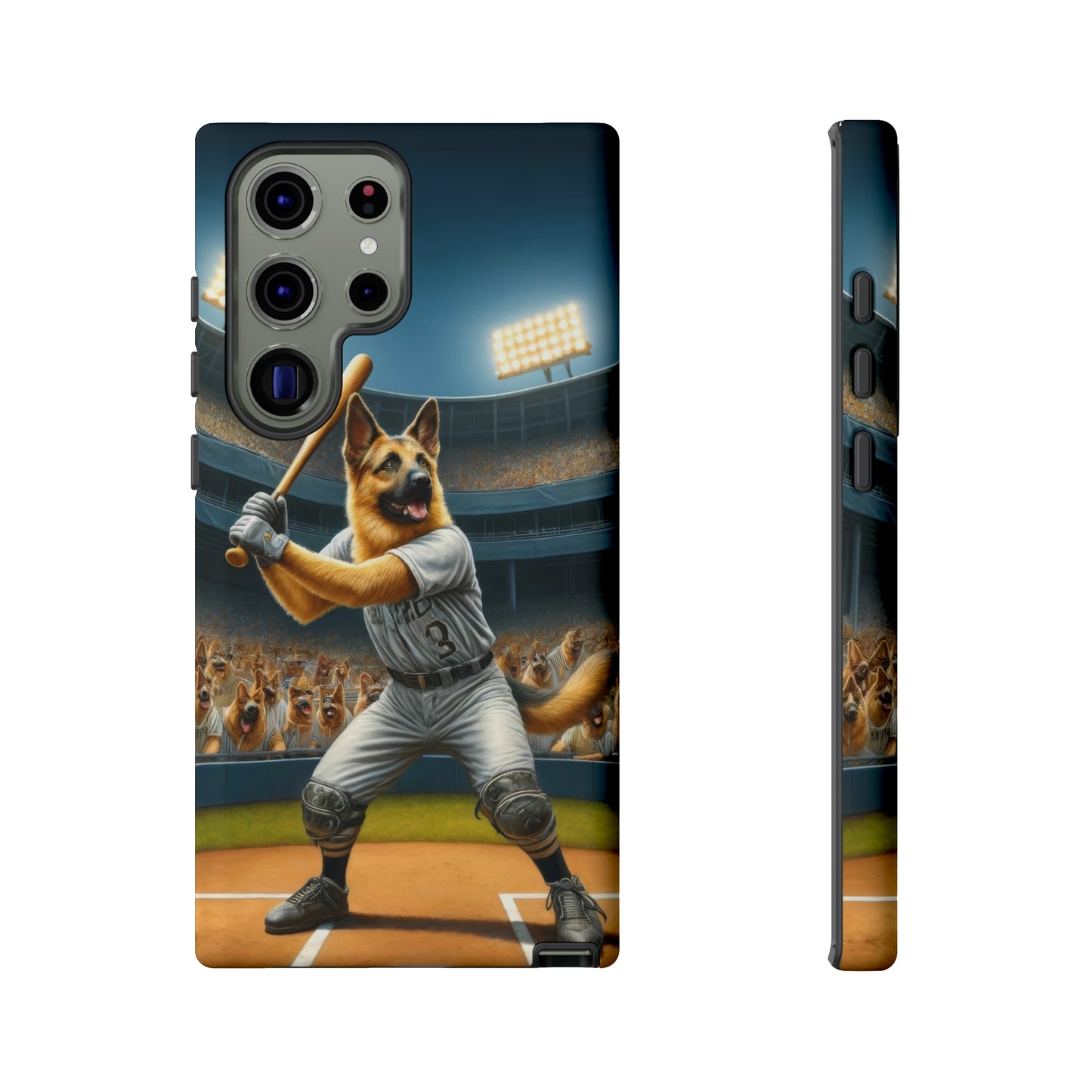 German Shepherd Playing Baseball Tough Phone Case