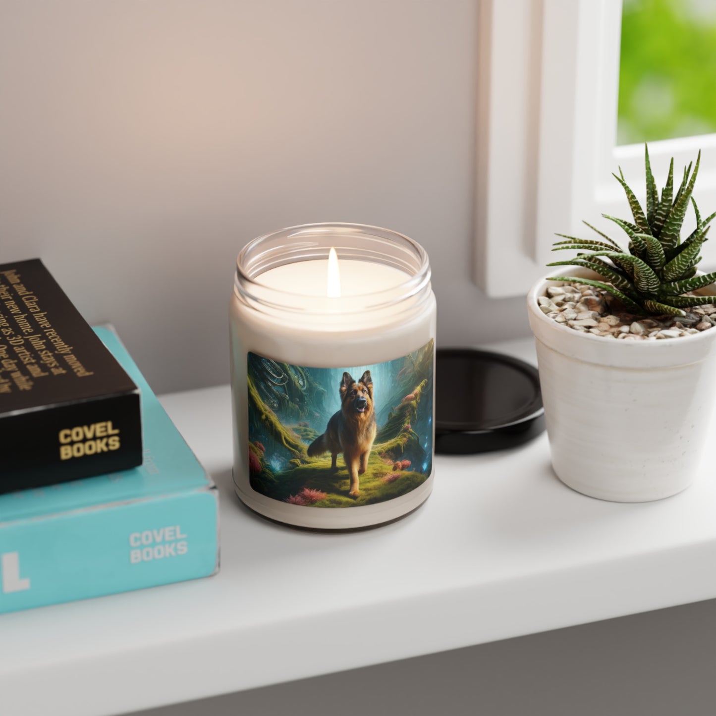 Sci-fi fantasy German Shepherd Scented Soy Candle, 9oz