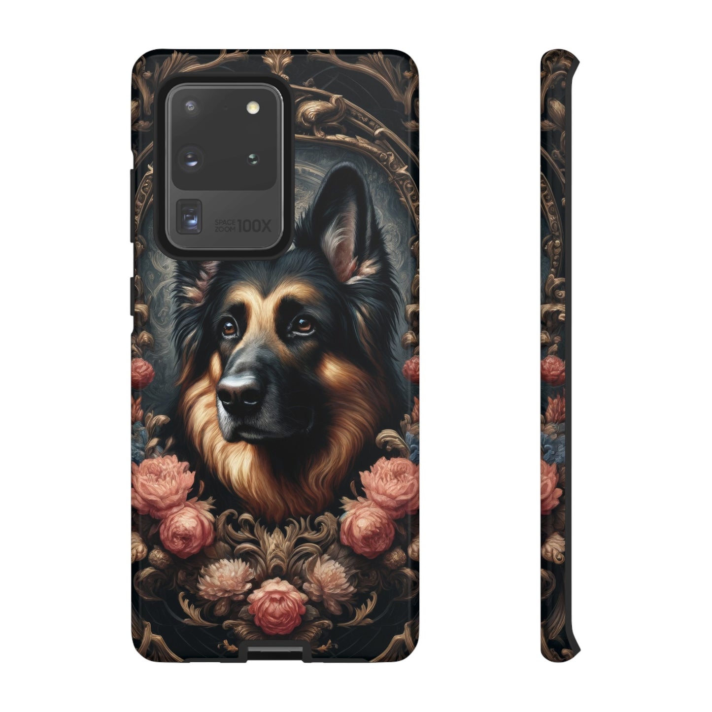 Gothic, high angle German Shepherd Phone Case