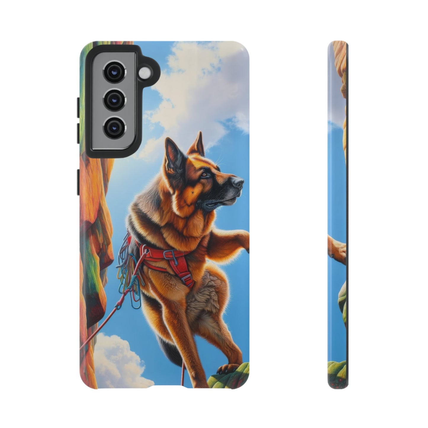 German Shepherd Rock climbing Phone Case