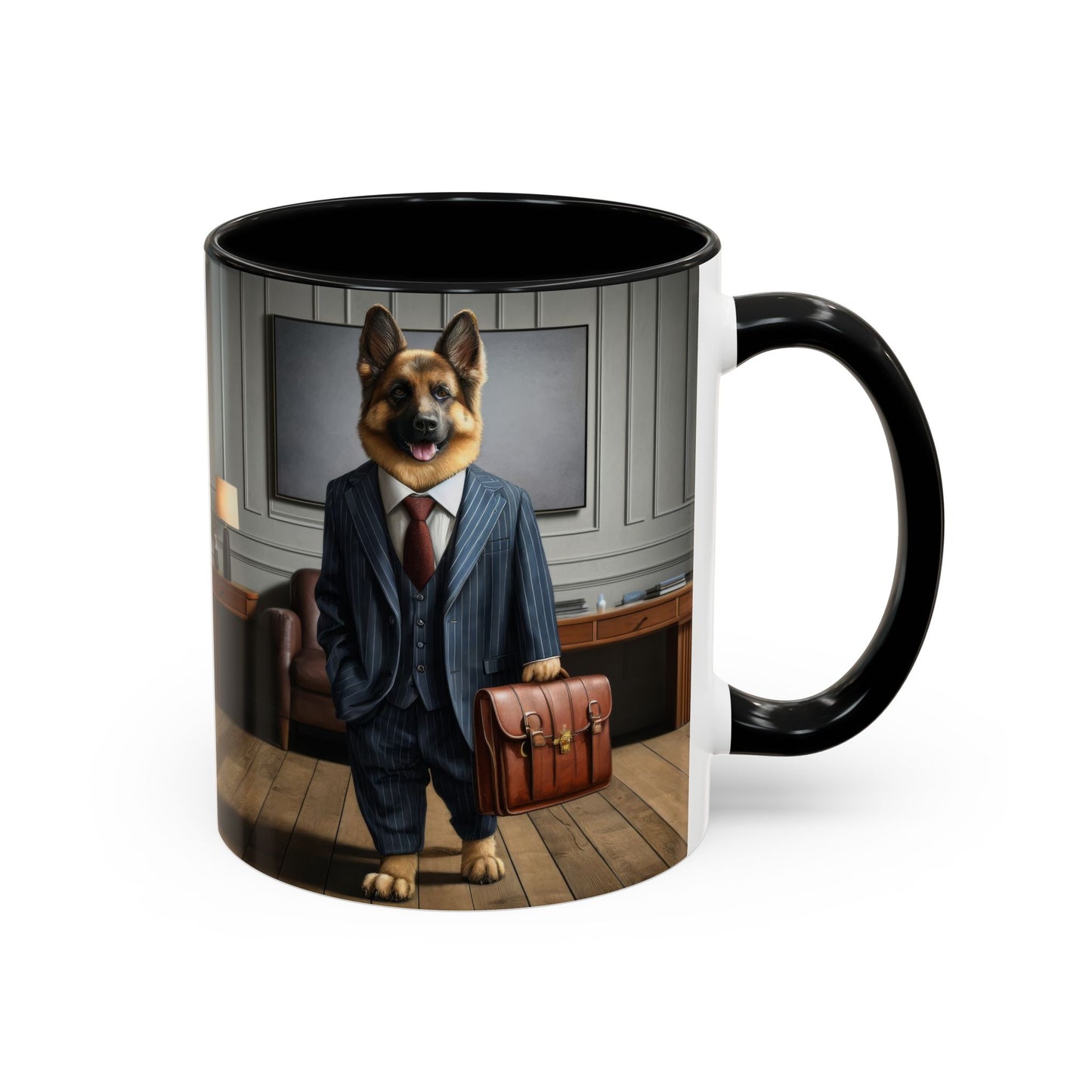 German Shepherd Wearing a Business Suit Coffee Mug