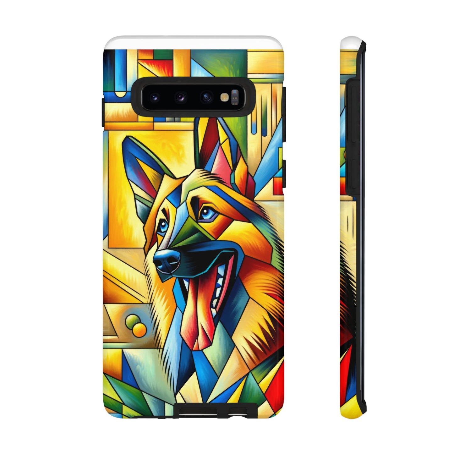 German Shepherd in Cubism Tough Phone Case