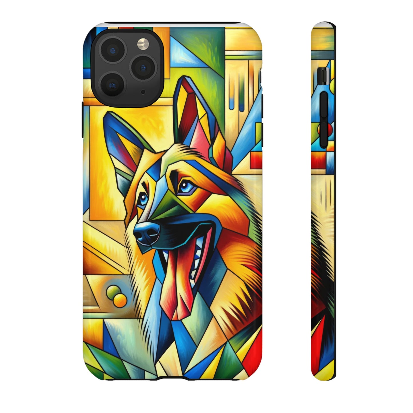 German Shepherd in Cubism Tough Phone Case