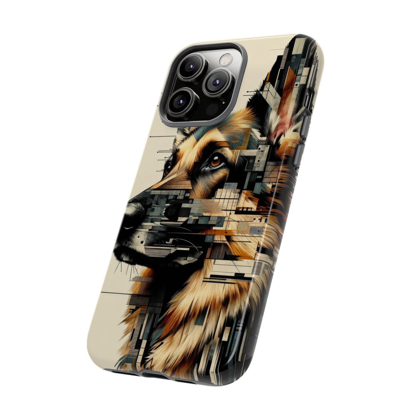 Constructivist and dadaist German Shepherd Phone Case