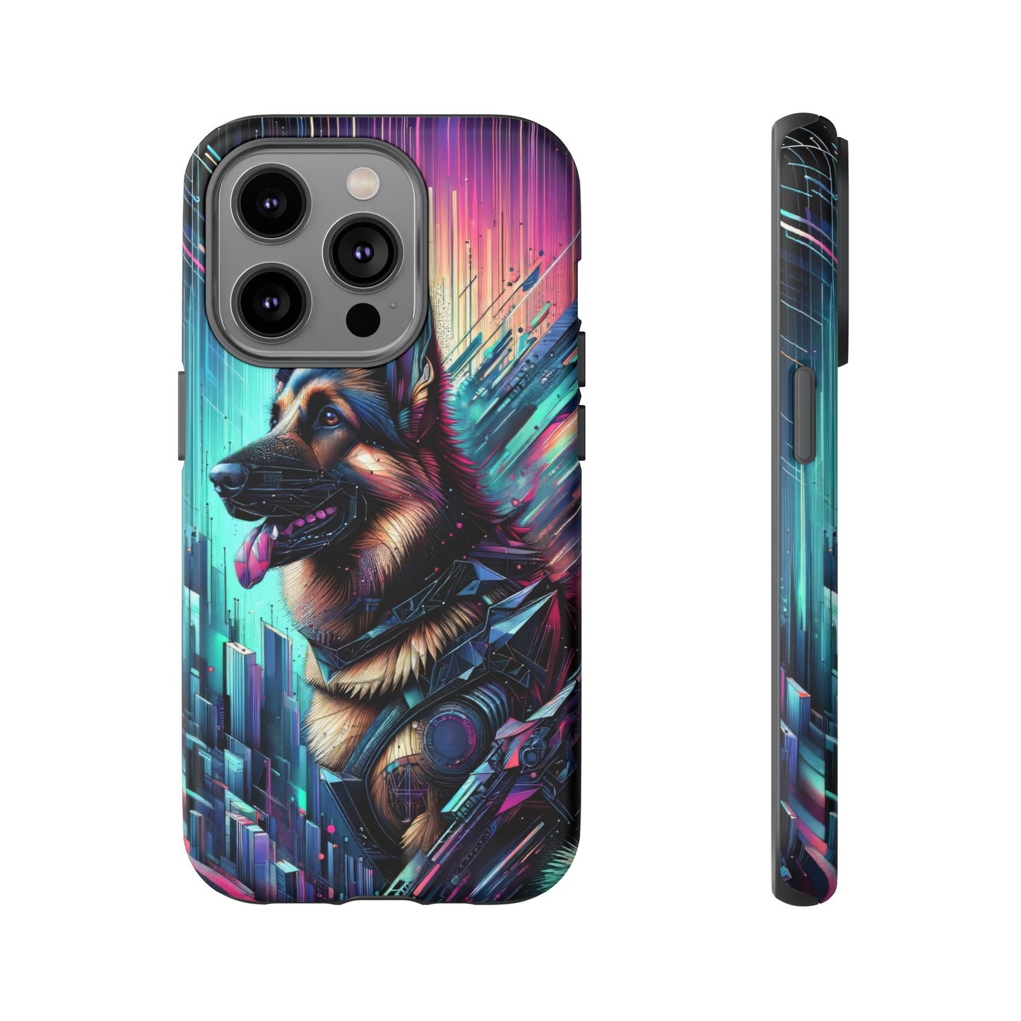 Futurism and gothic German Shepherd Phone Case